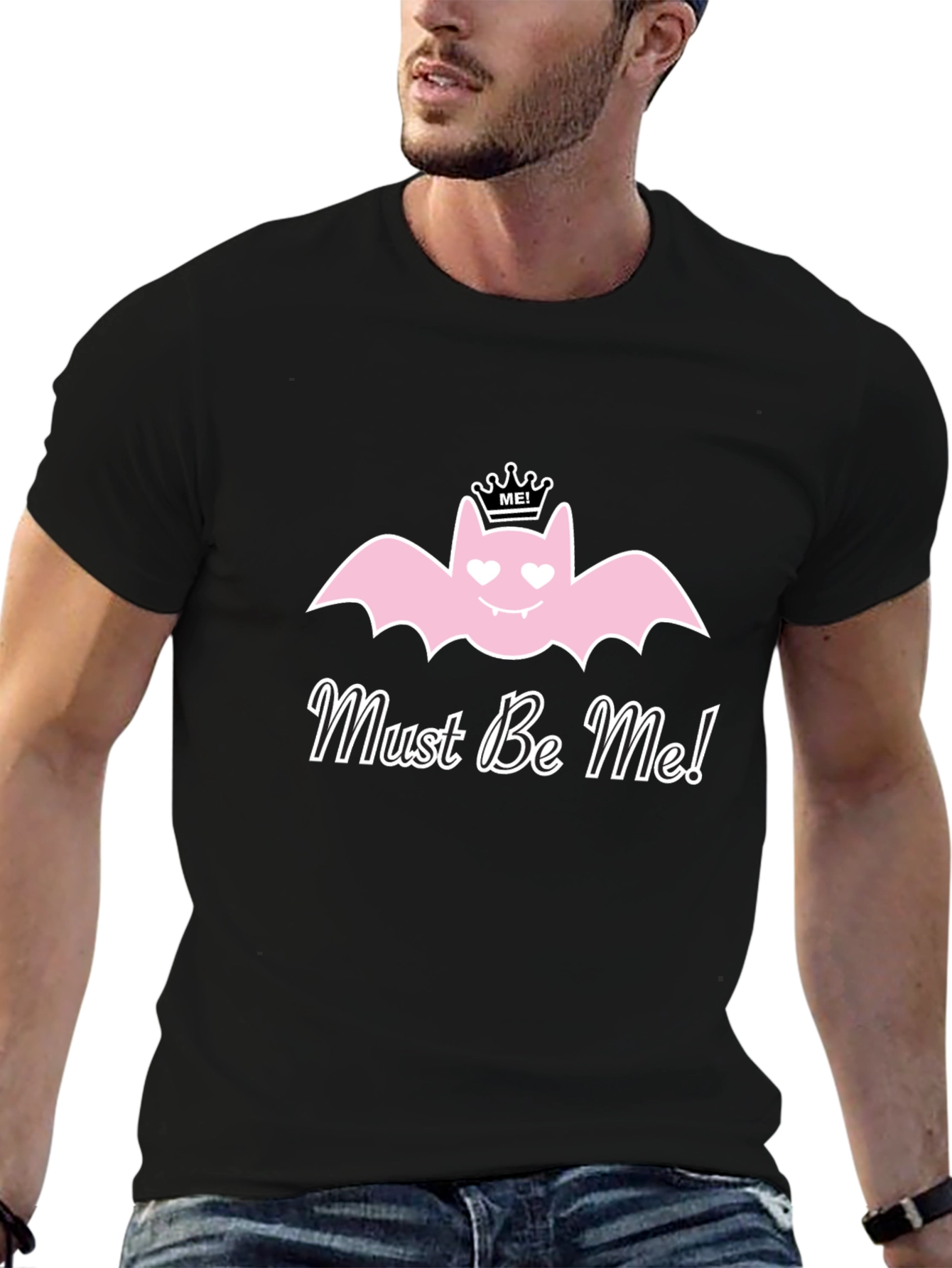 Must Be Me! Pink Bat Graphic T-Shirt