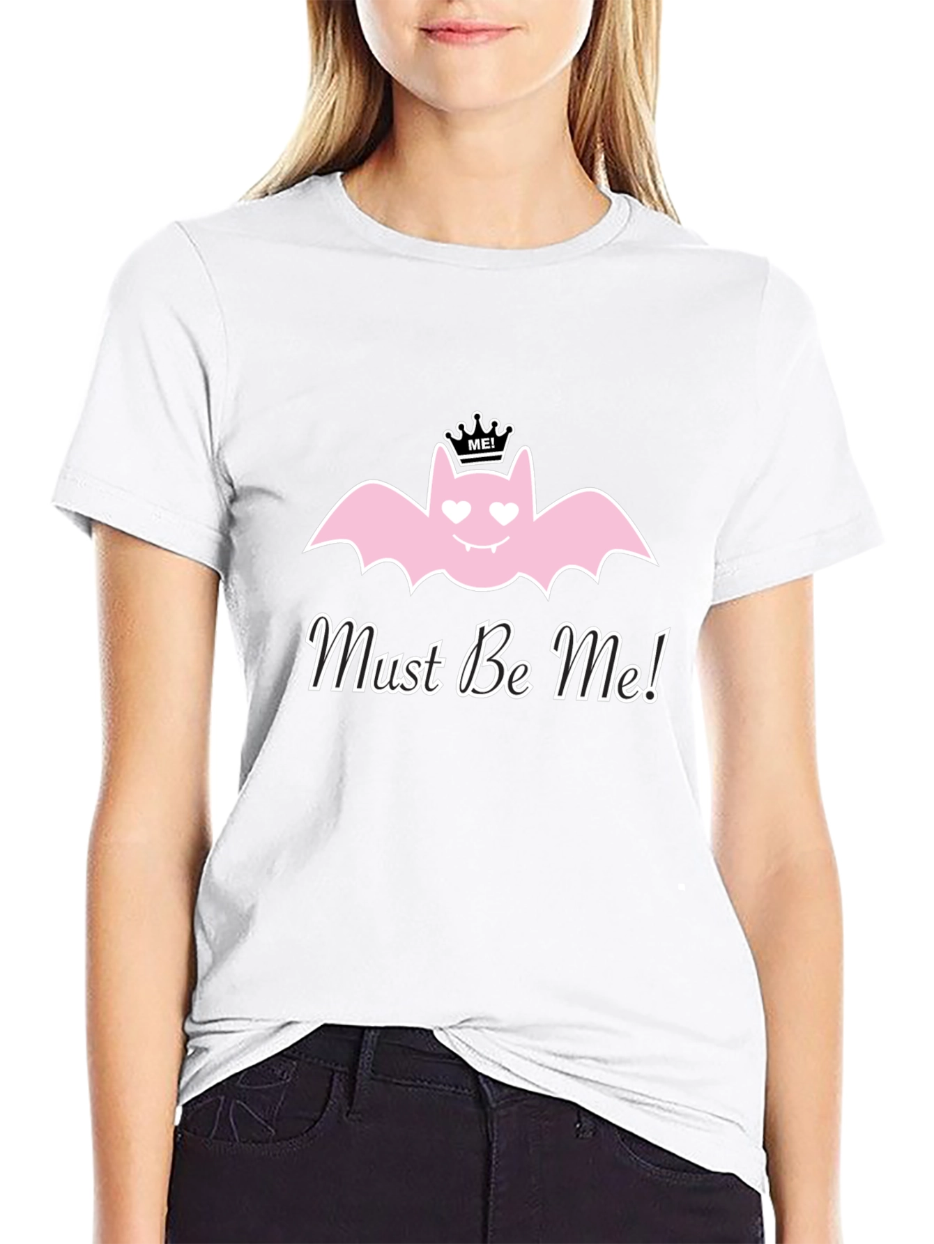 Must Be Me! Pink Bat Graphic T-Shirt