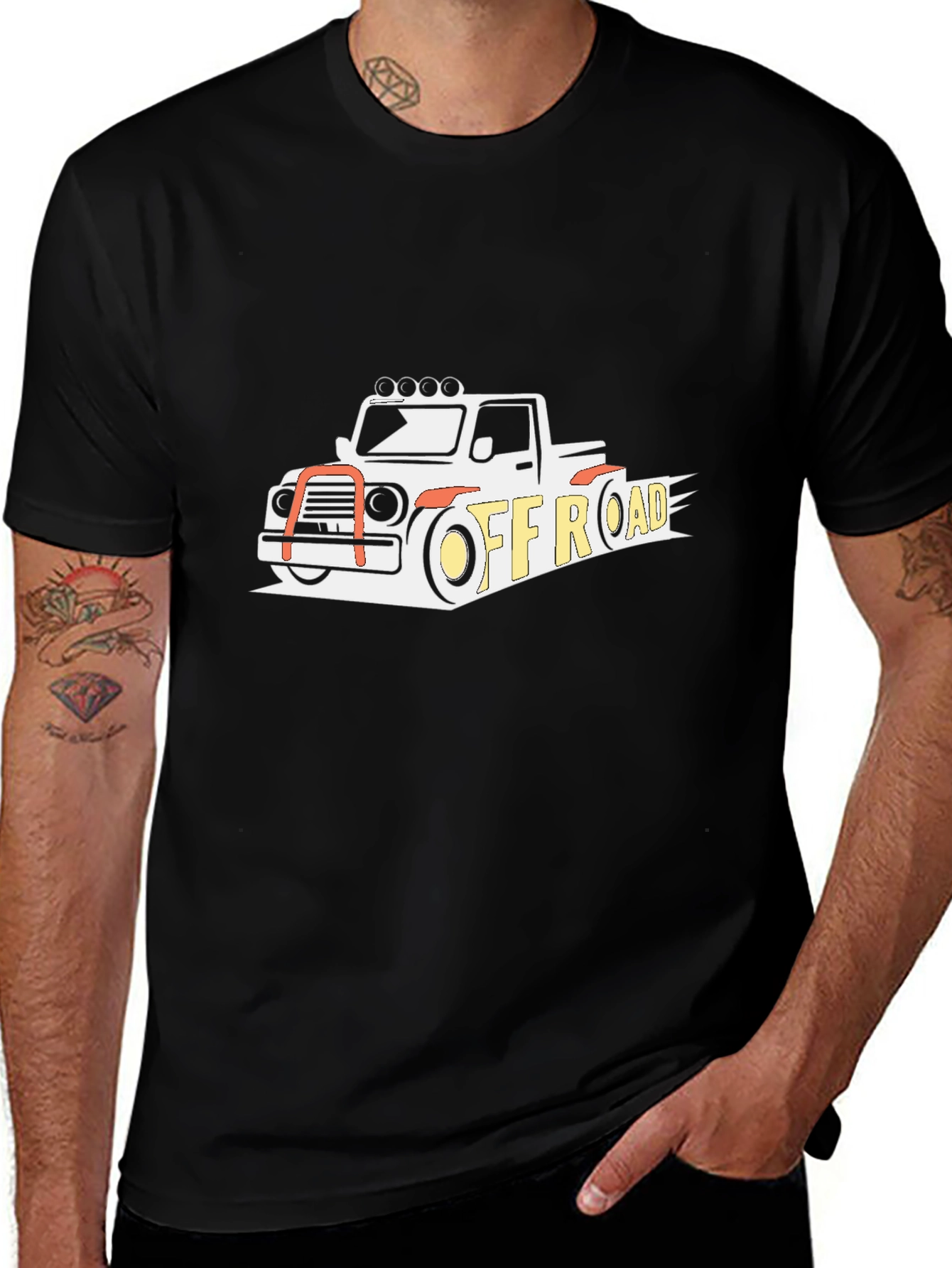 Off-Road Truck Graphic Tee - Black Casual Shirt