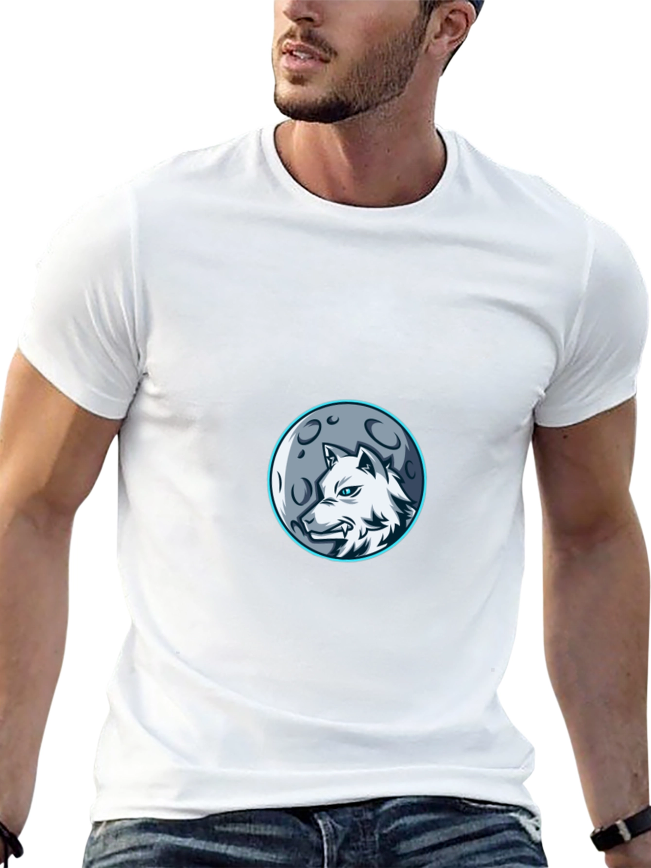 Wolf Moon Graphic Tee - Stylish Black T-Shirt