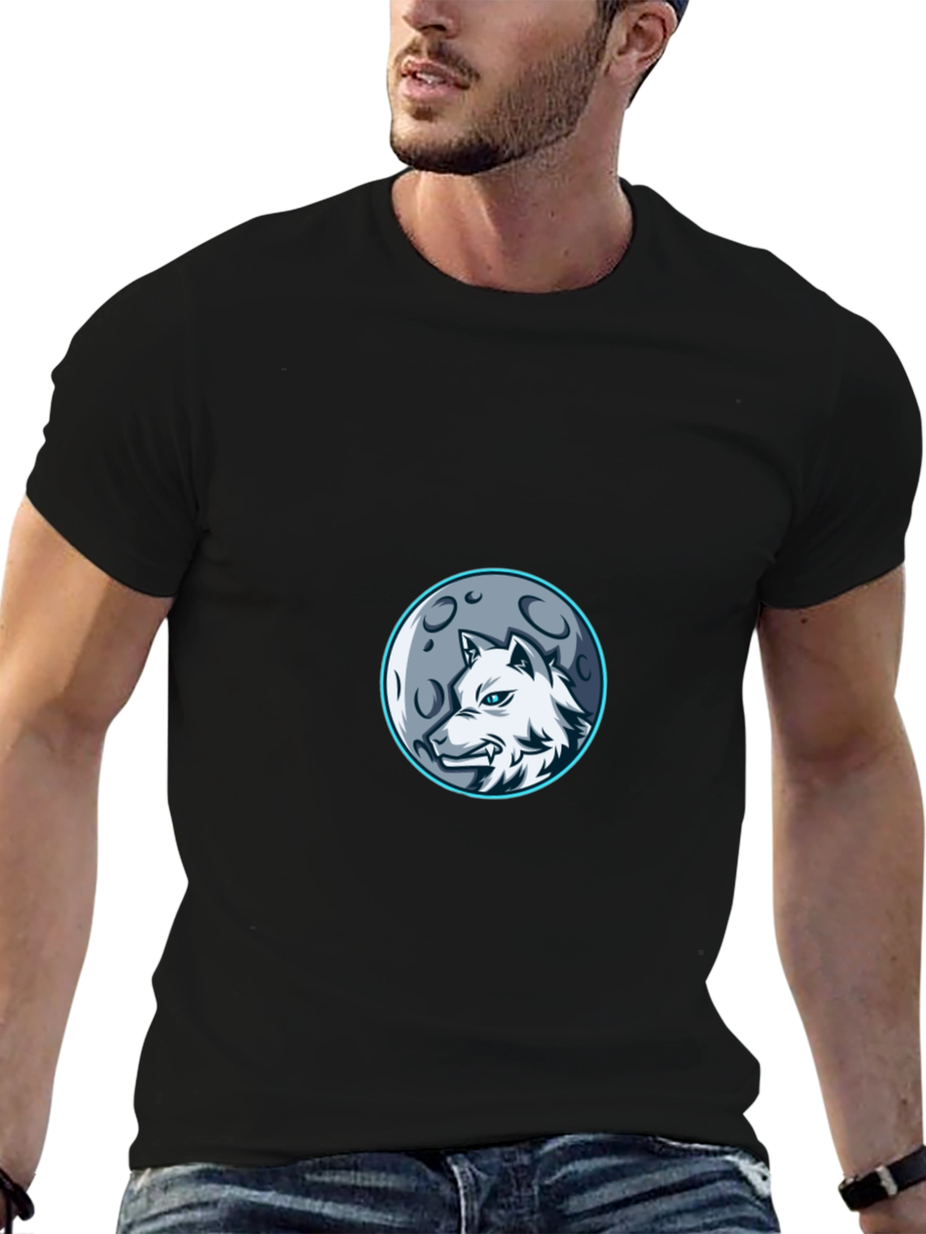 Wolf Moon Graphic Tee - Stylish Black T-Shirt