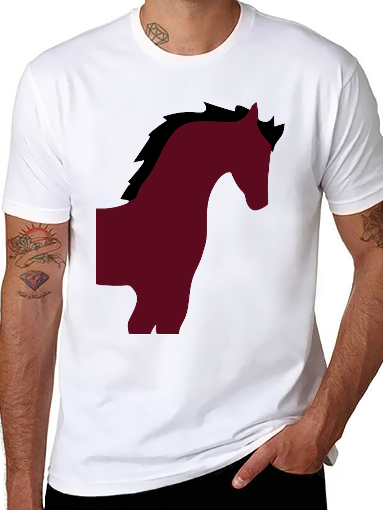 Horse Silhouette Graphic T-Shirt