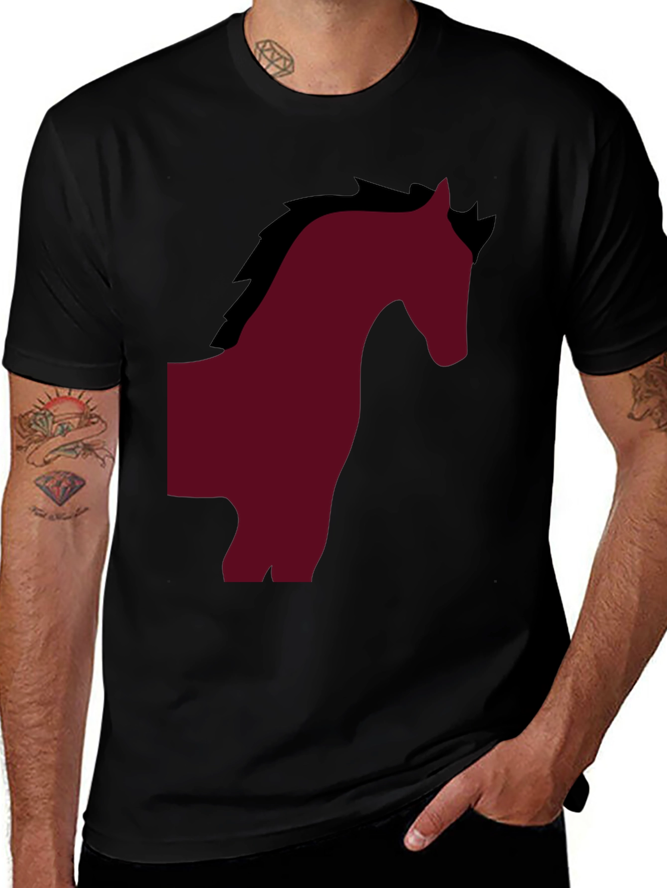 Horse Silhouette Graphic T-Shirt