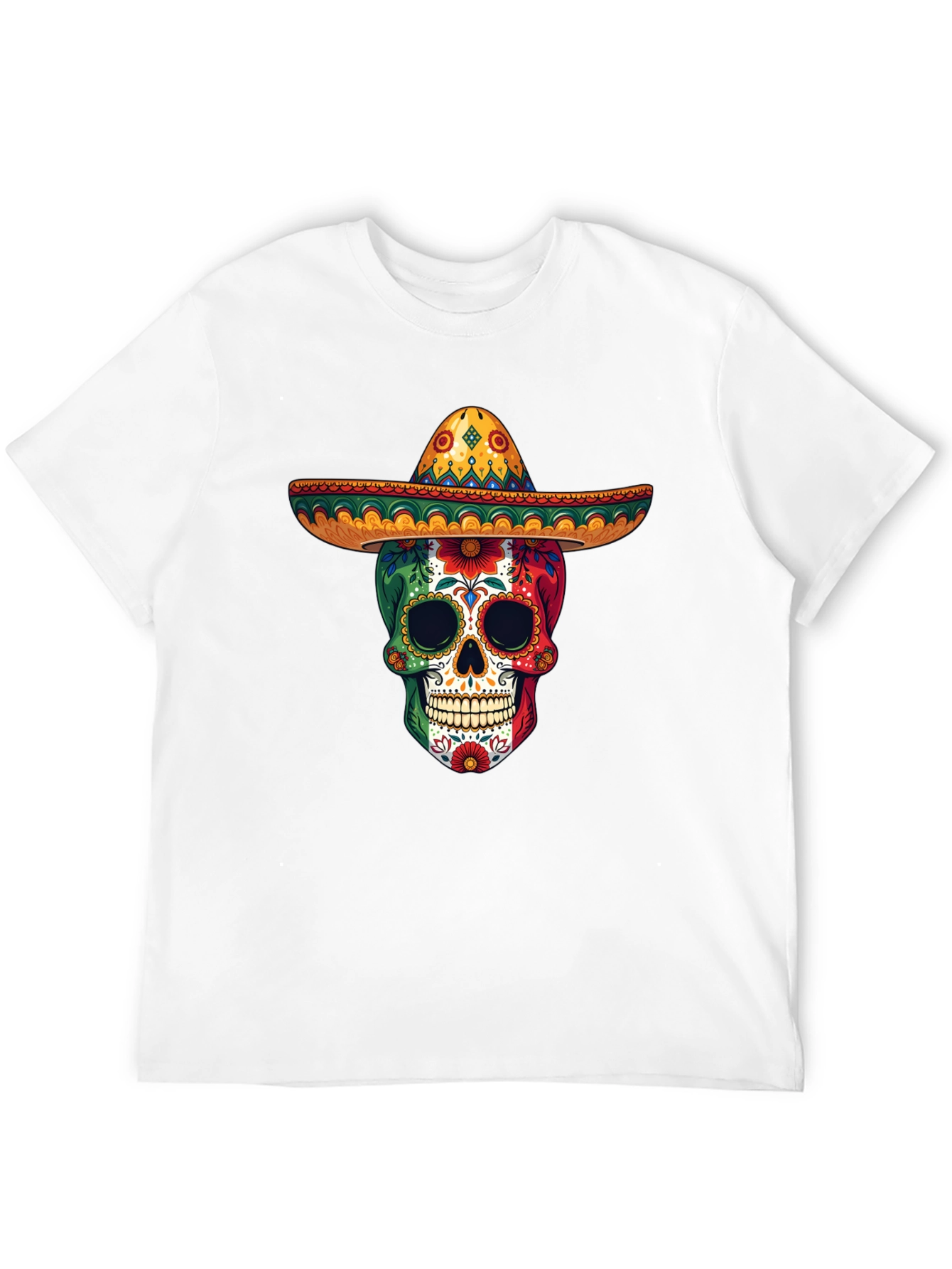Sugar Skull Sombrero T-Shirt - Day of the Dead
