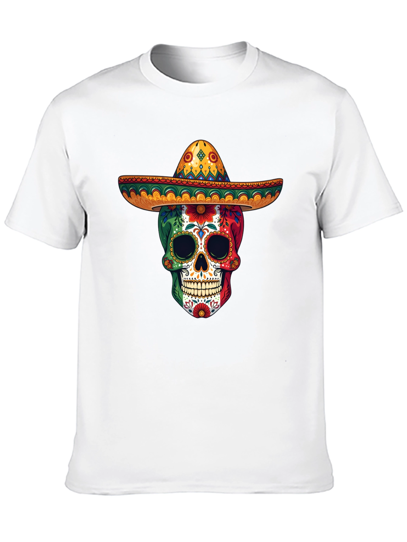 Sugar Skull Sombrero T-Shirt - Day of the Dead