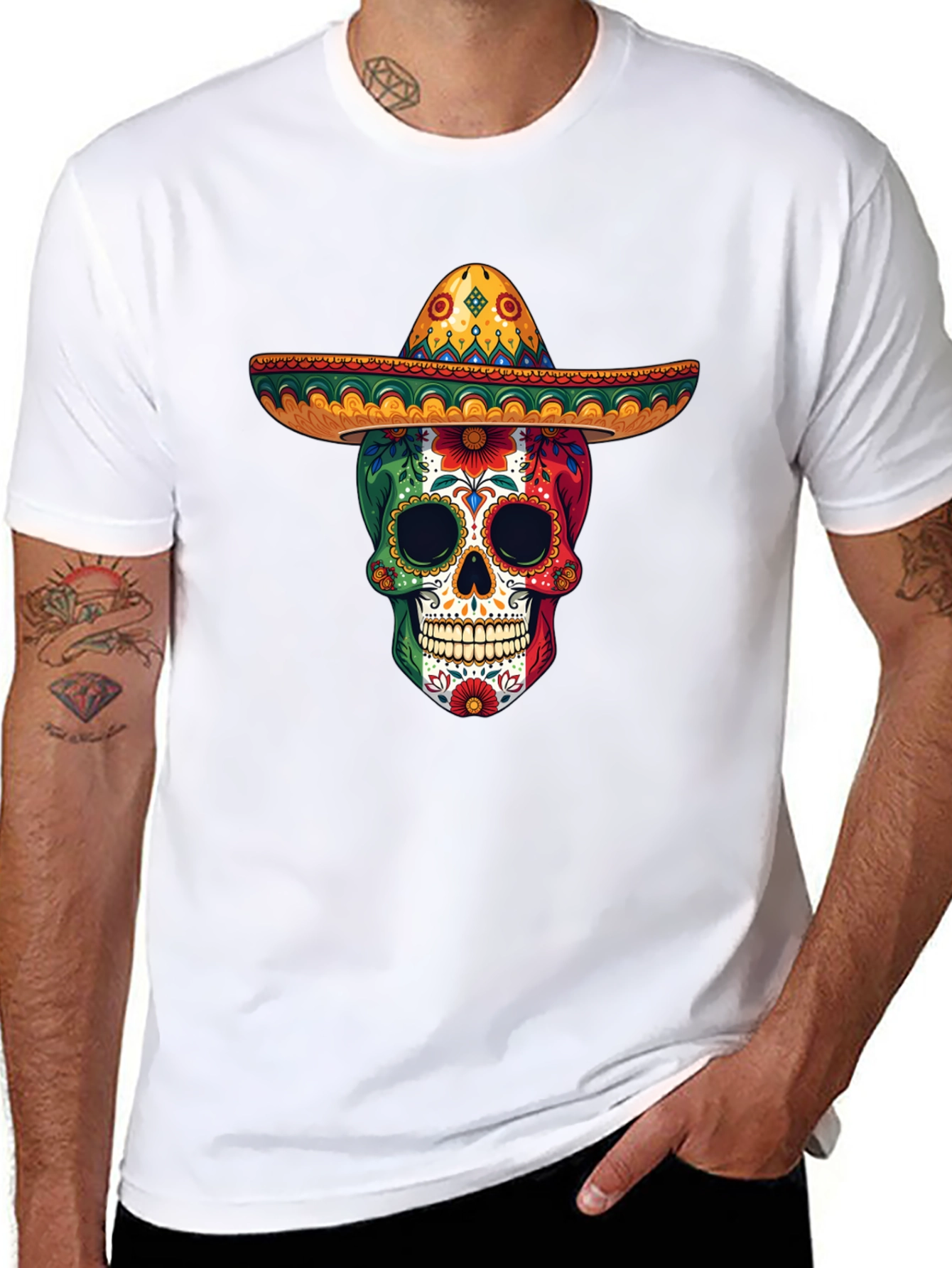 Sugar Skull Sombrero T-Shirt - Day of the Dead