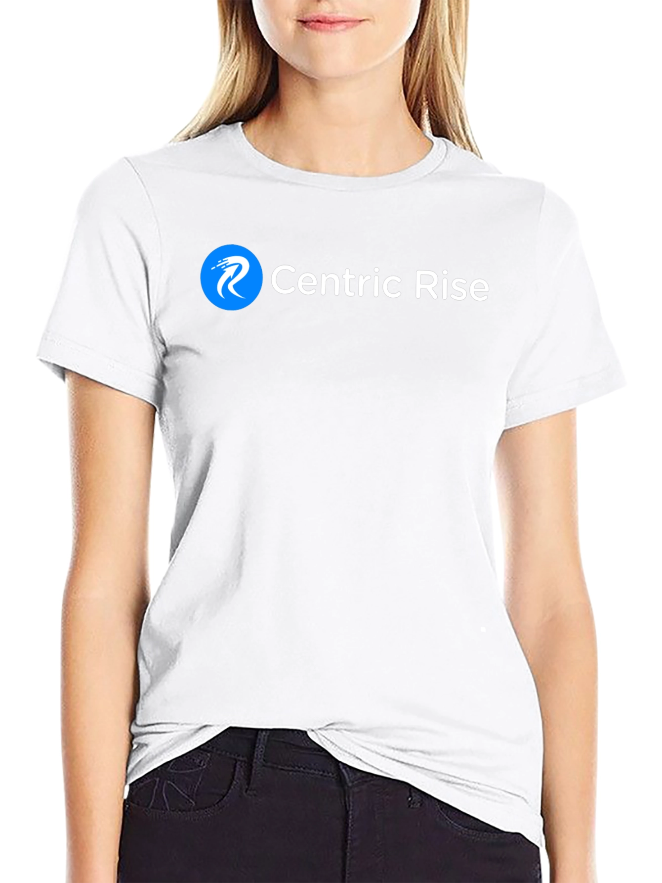 Centric Rise Black T-Shirt - Modern Logo Tee