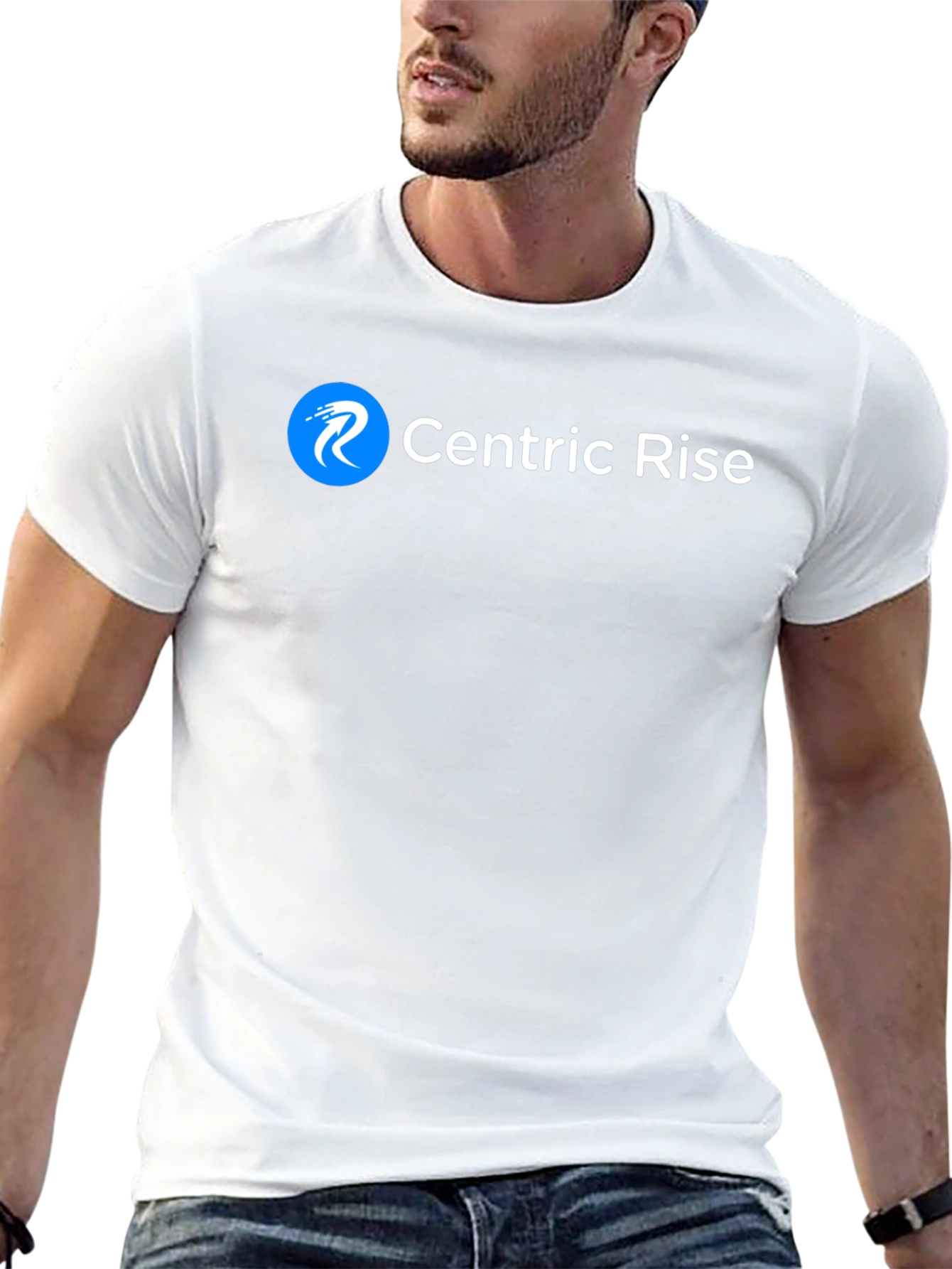 Centric Rise Black T-Shirt - Modern Logo Tee