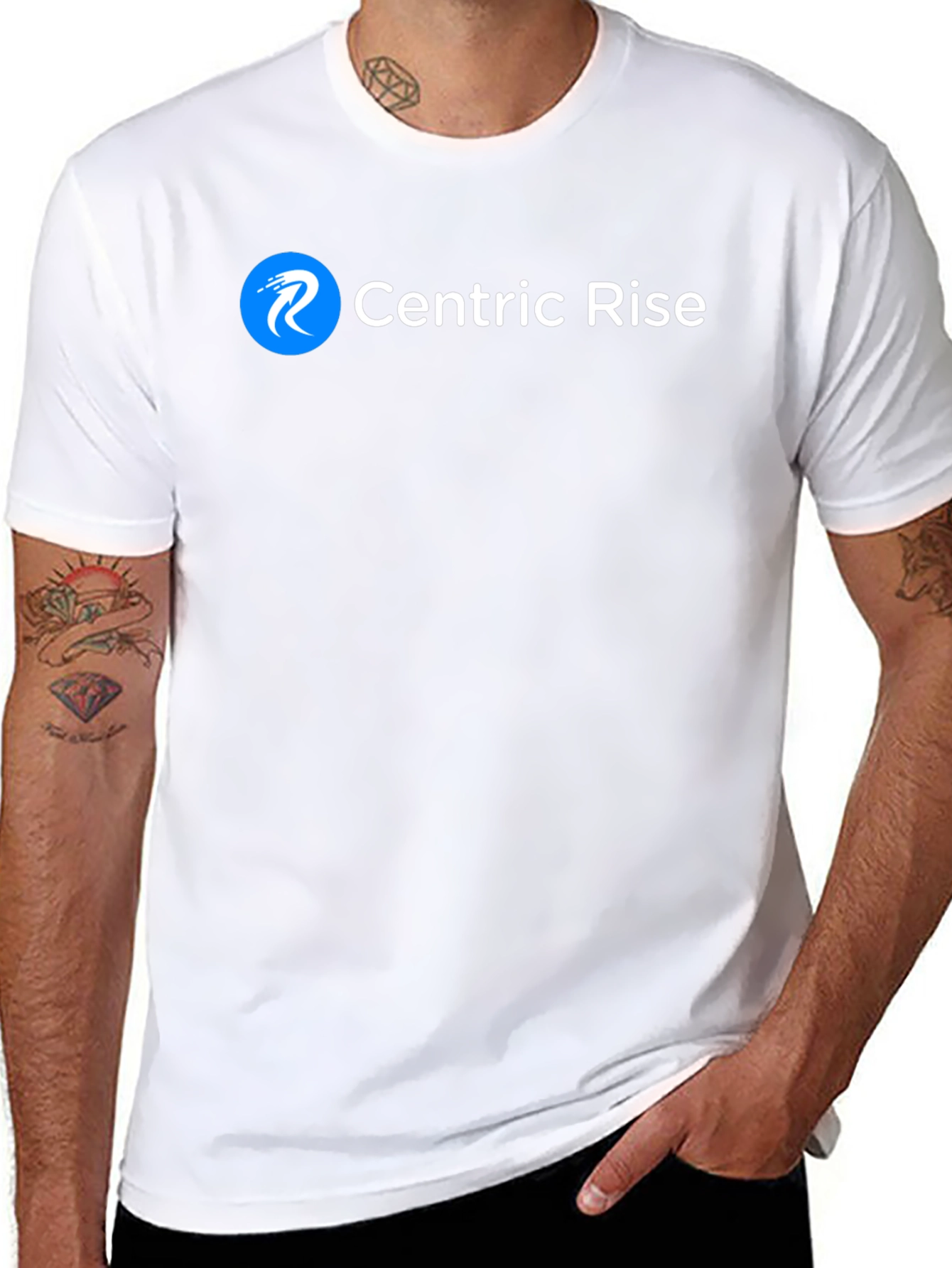 Centric Rise Black T-Shirt - Modern Logo Tee