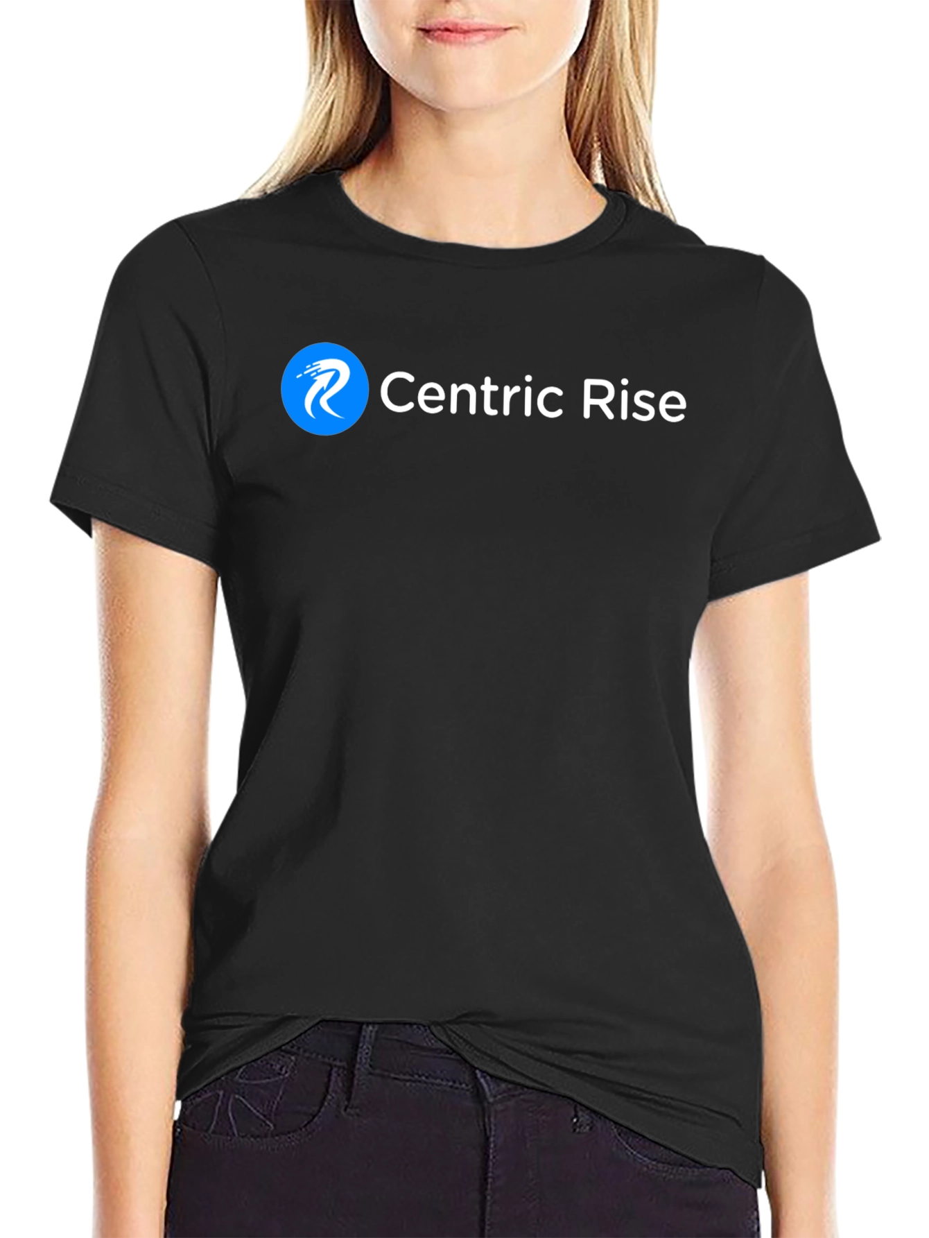 Centric Rise Black T-Shirt - Modern Logo Tee
