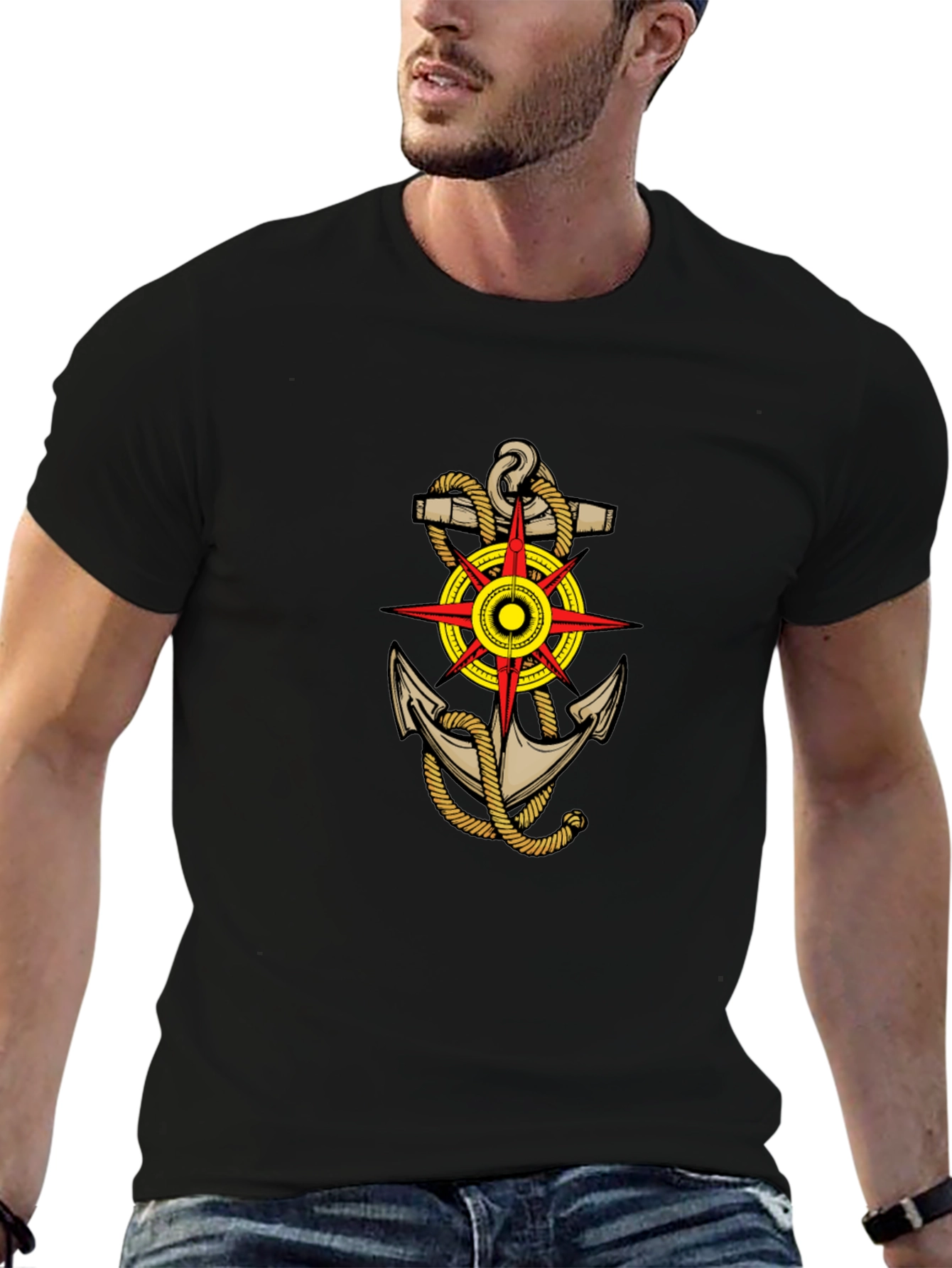 Nautical Anchor Compass Graphic Tee