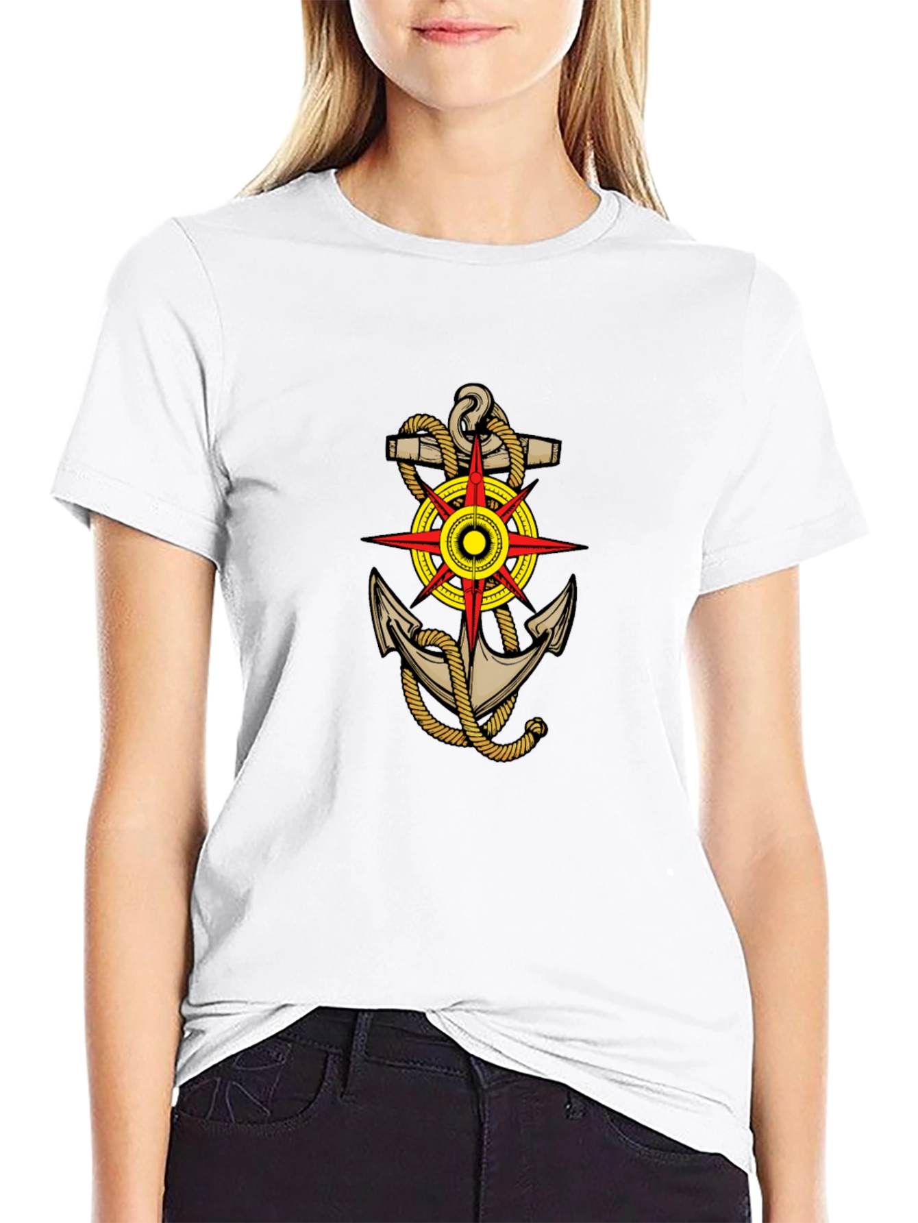 Nautical Anchor Compass Graphic Tee