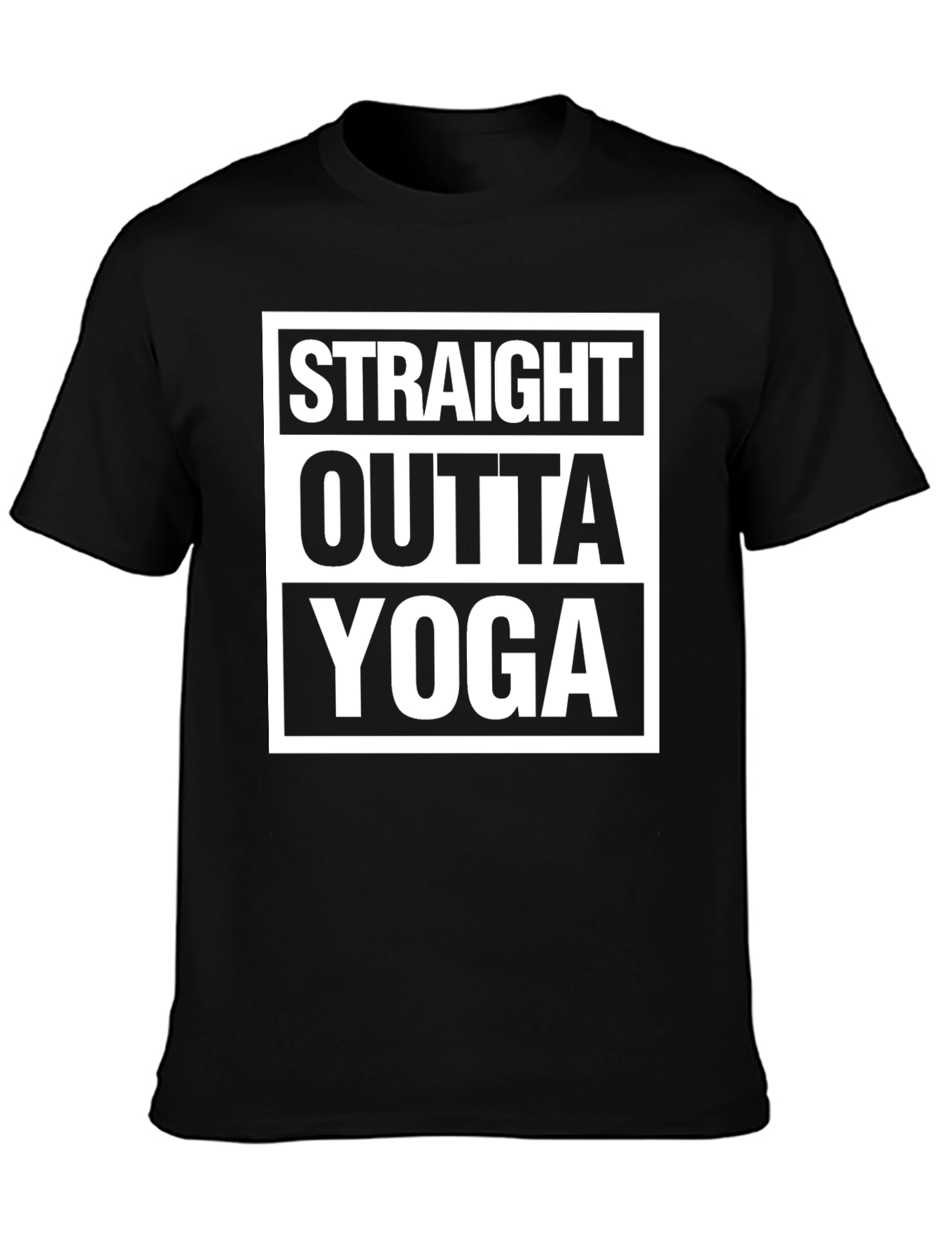 Straight Outta Yoga Black T-Shirt