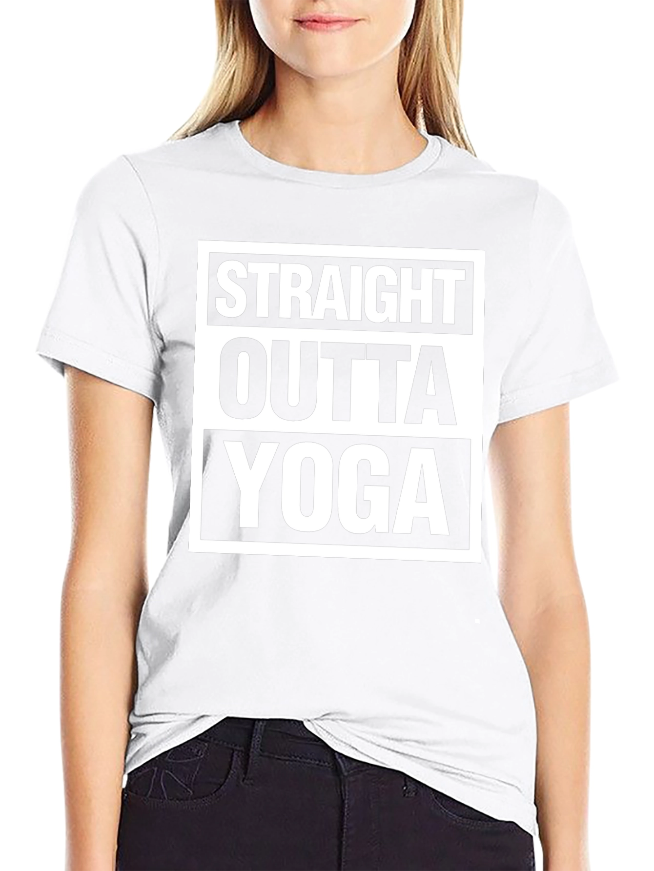 Straight Outta Yoga Black T-Shirt