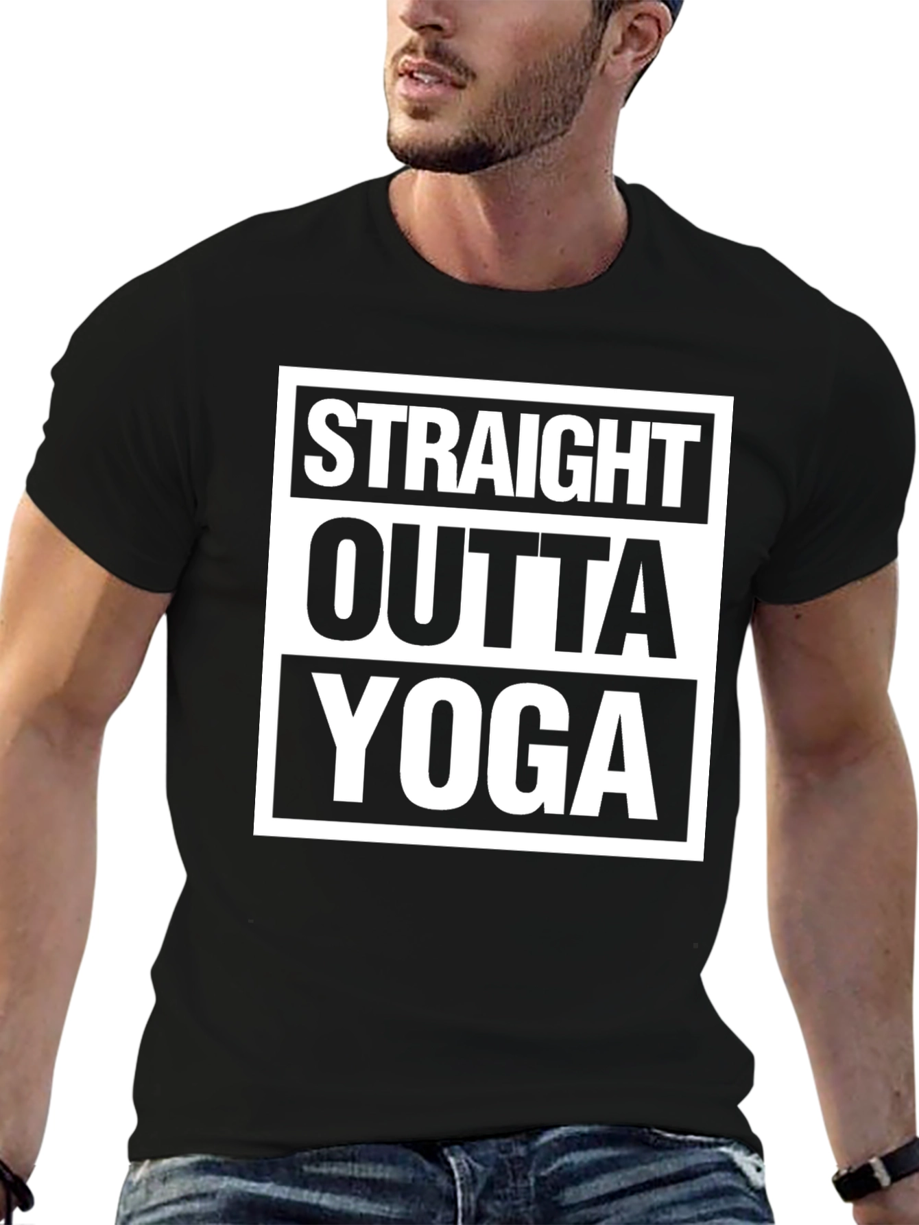 Straight Outta Yoga Black T-Shirt