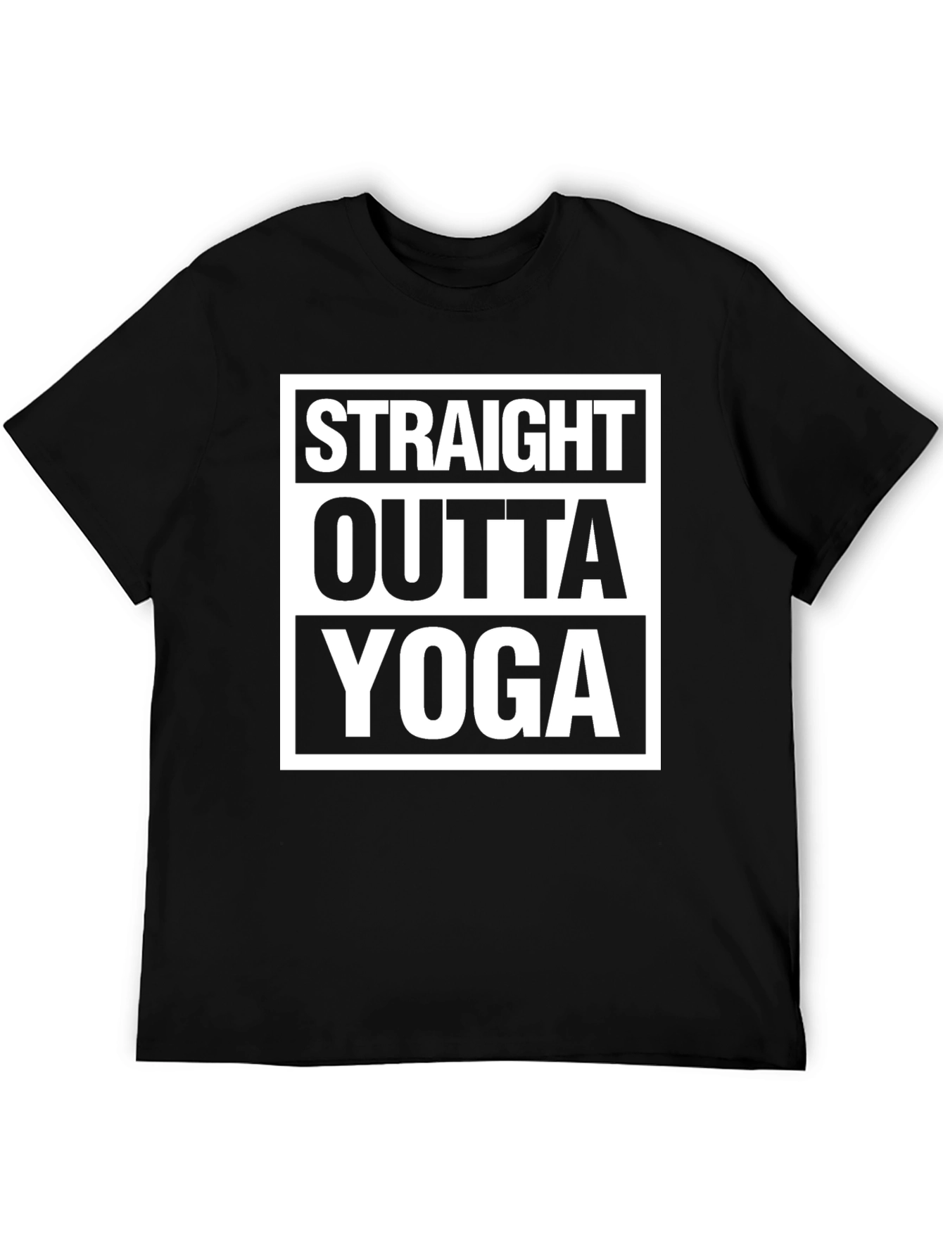 Straight Outta Yoga Black T-Shirt