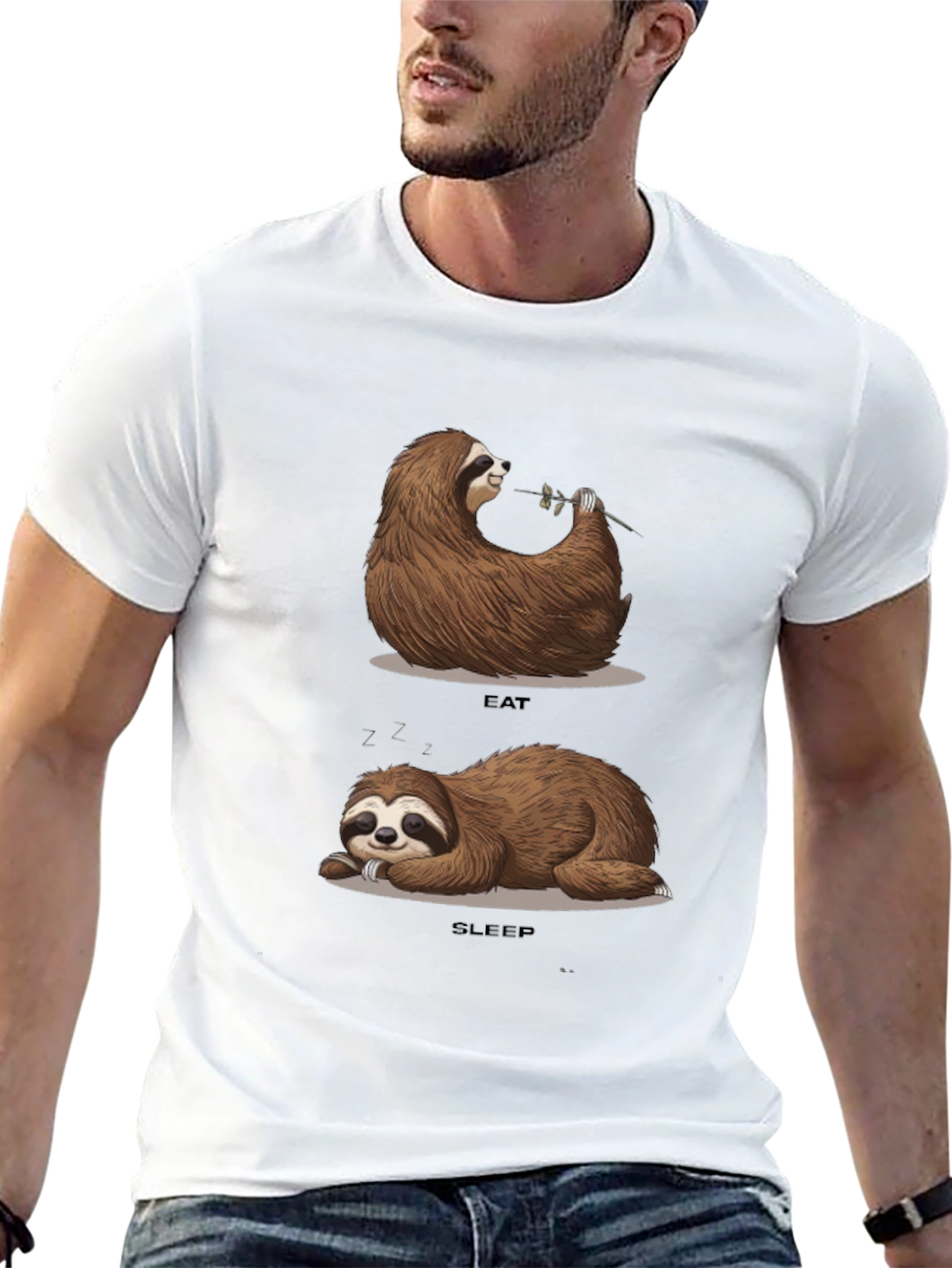 Sloth Eat Sleep Funny T-Shirt