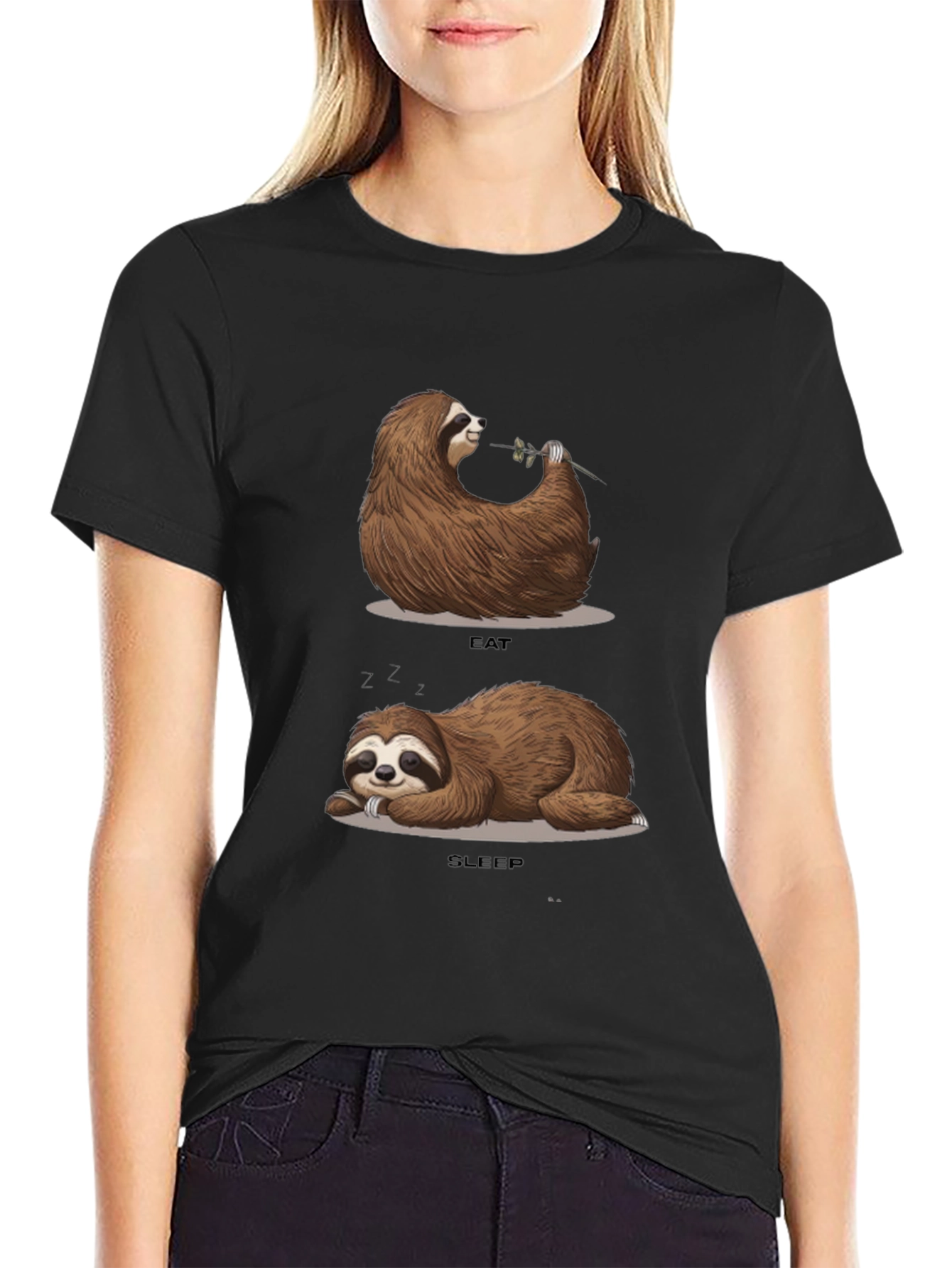 Sloth Eat Sleep Funny T-Shirt
