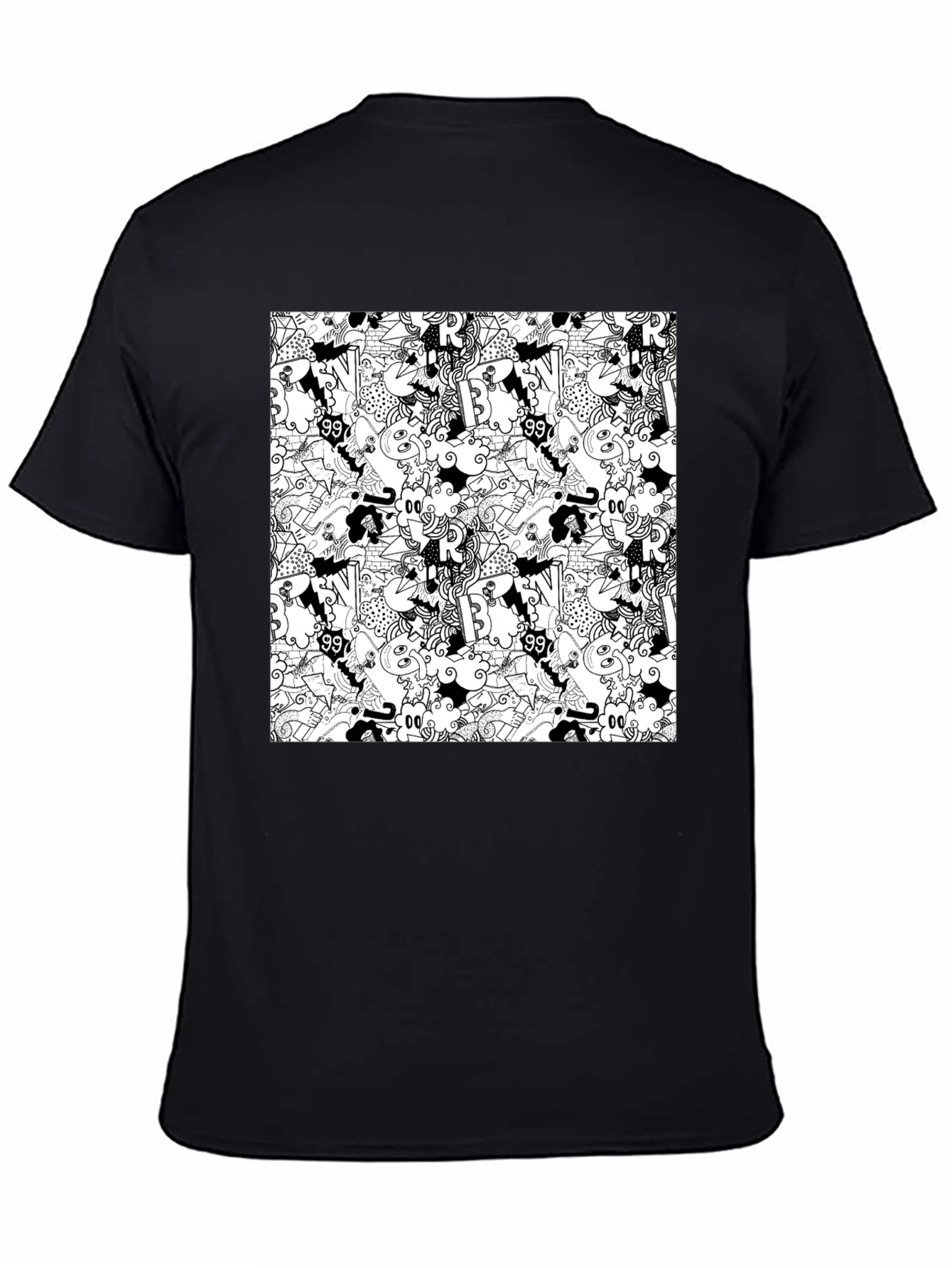 Doodle Art Black T-Shirt