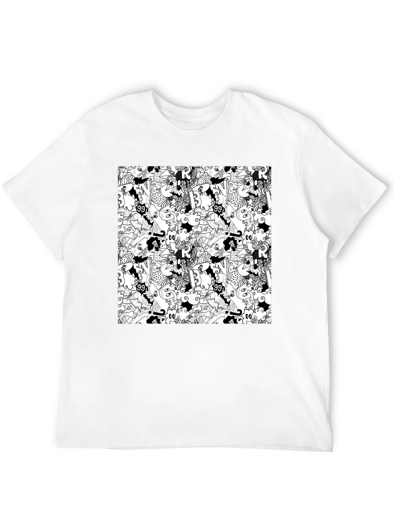 Doodle Art Black T-Shirt