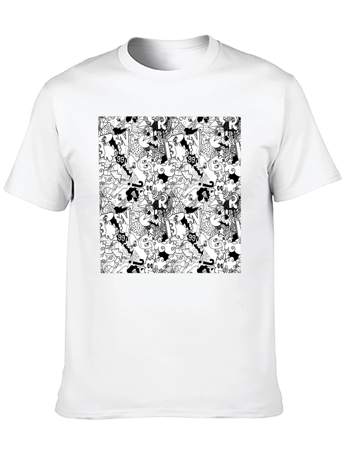 Doodle Art Black T-Shirt