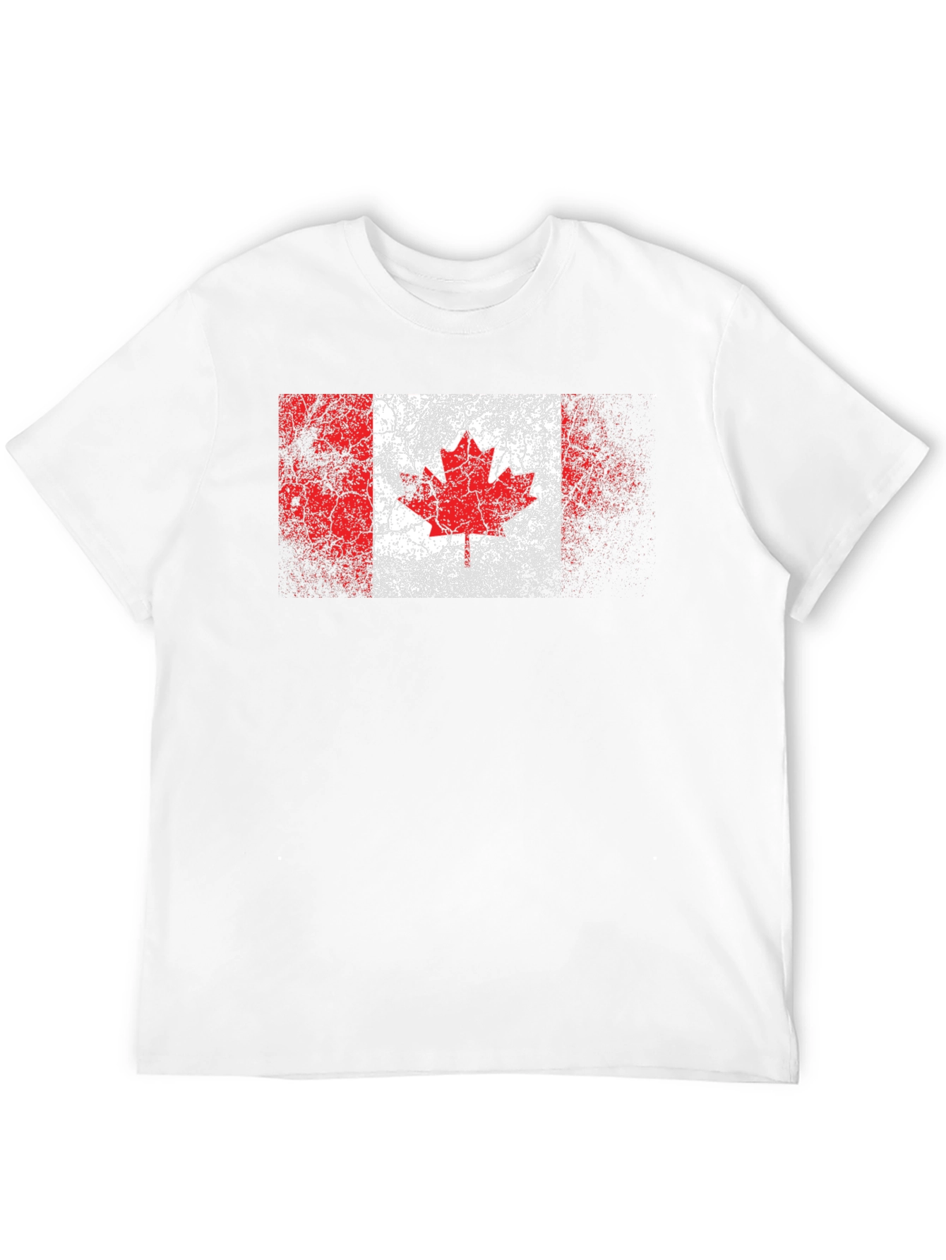 Distressed Canadian Flag Graphic Black T-Shirt