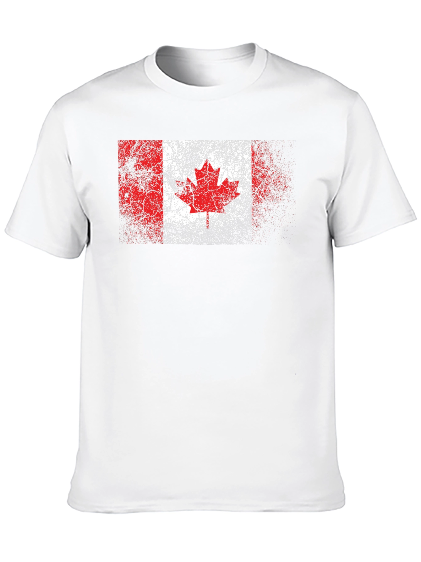 Distressed Canadian Flag Graphic Black T-Shirt