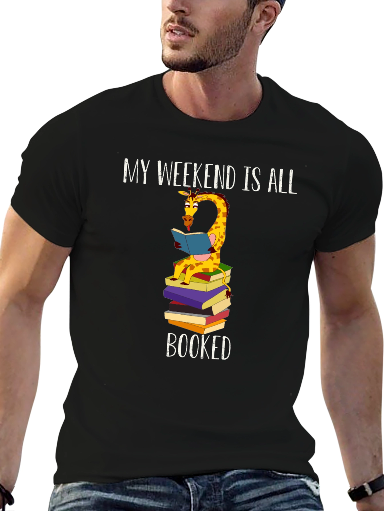 Book Lover Giraffe T-Shirt: My Weekend is All Booked!