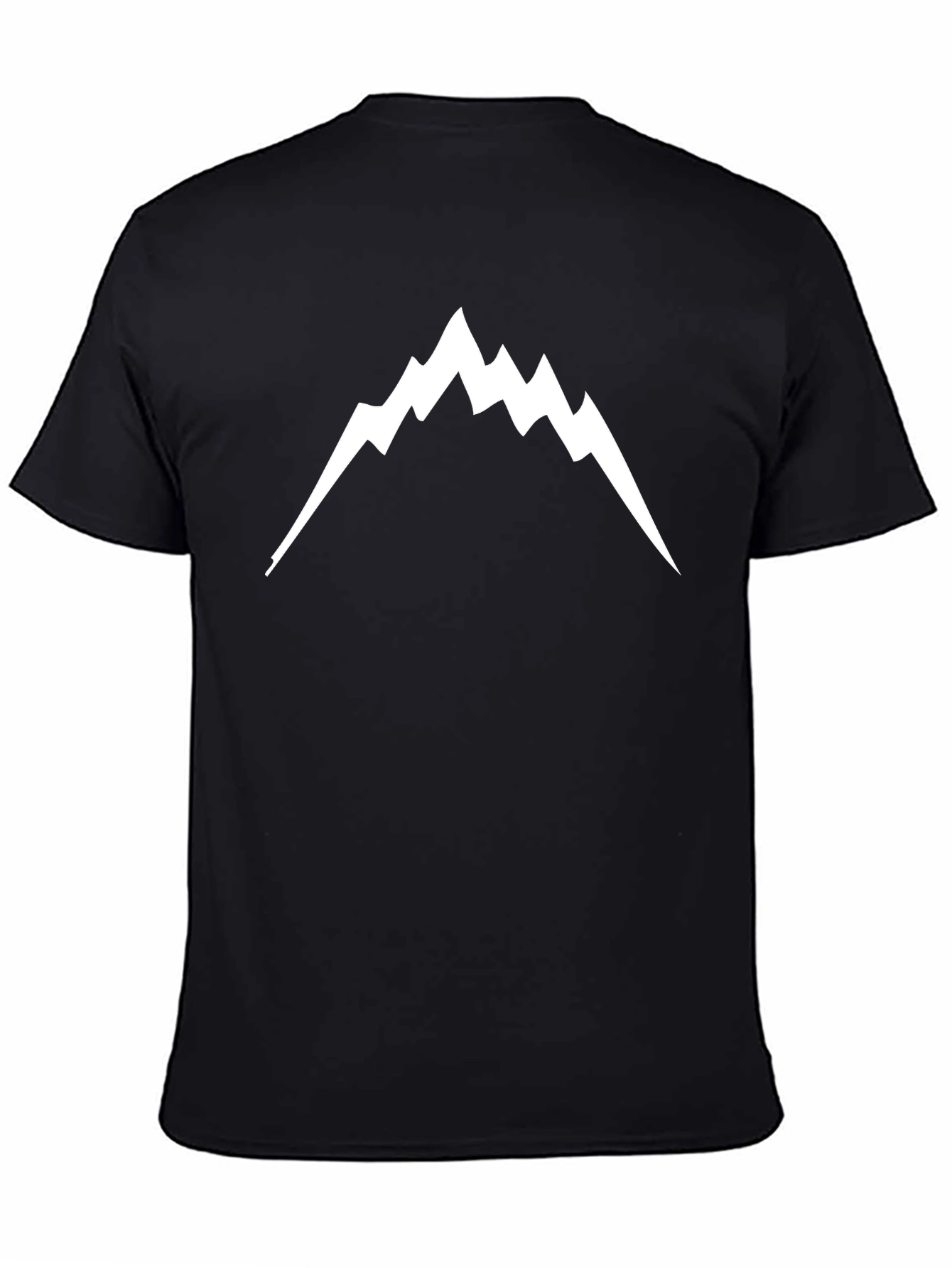 Mountain Peak Graphic Tee - Black Cotton Shirt