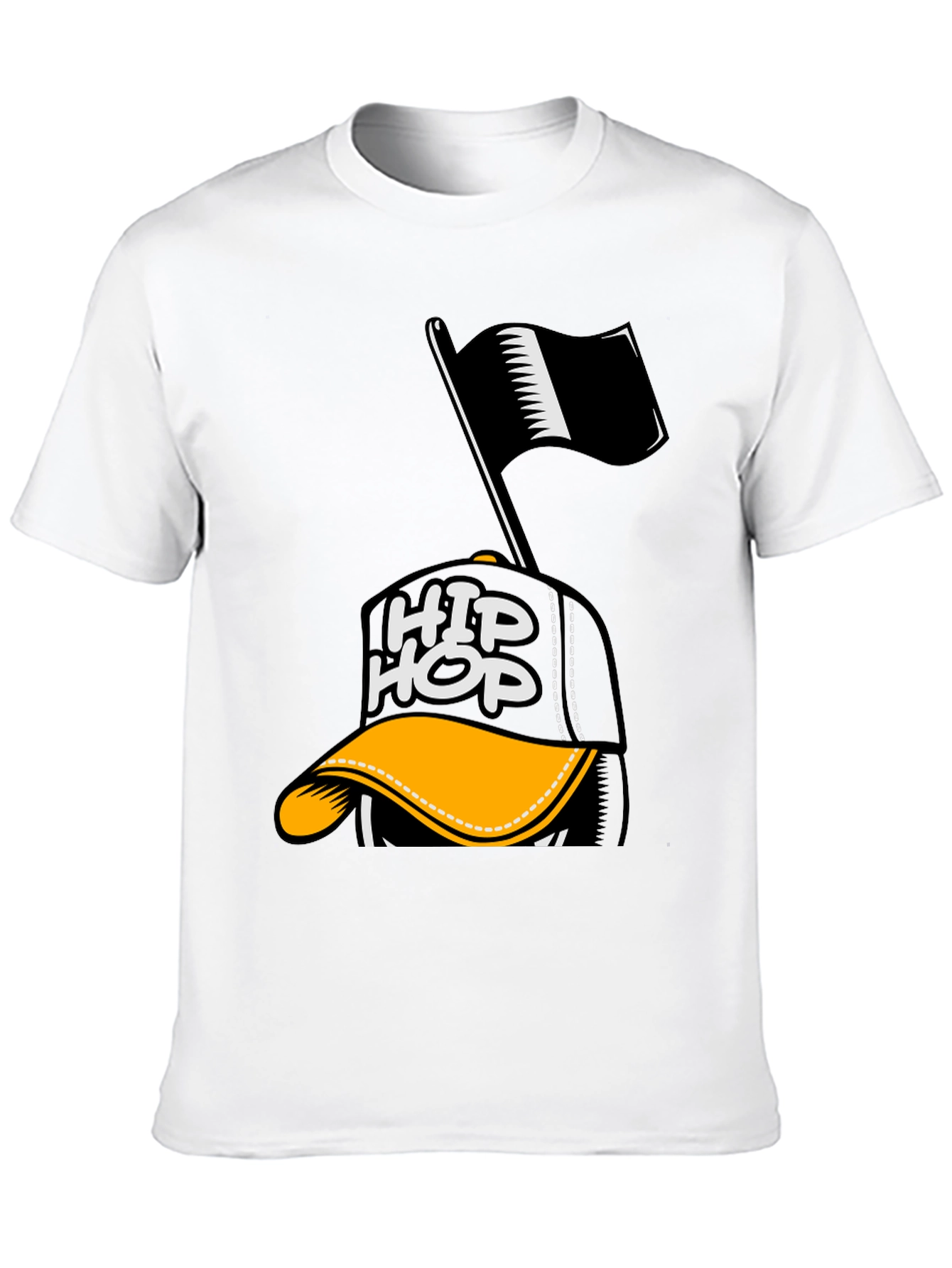 Hip Hop Cap Graphic T-Shirt