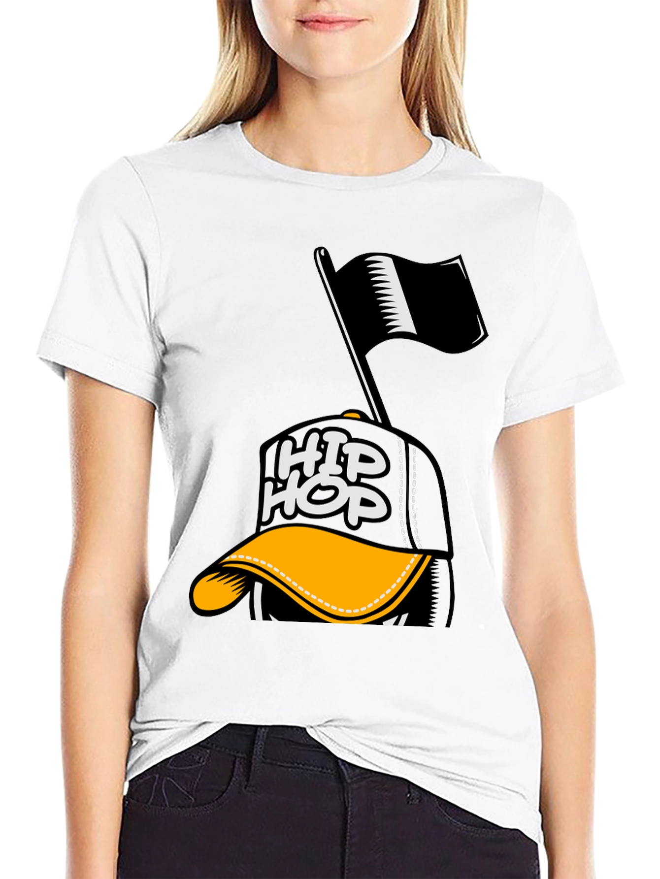 Hip Hop Cap Graphic T-Shirt