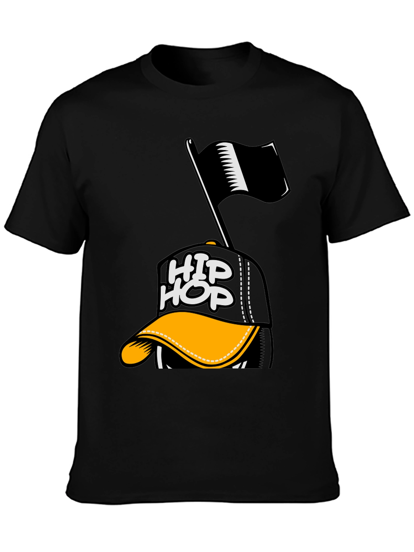 Hip Hop Cap Graphic T-Shirt