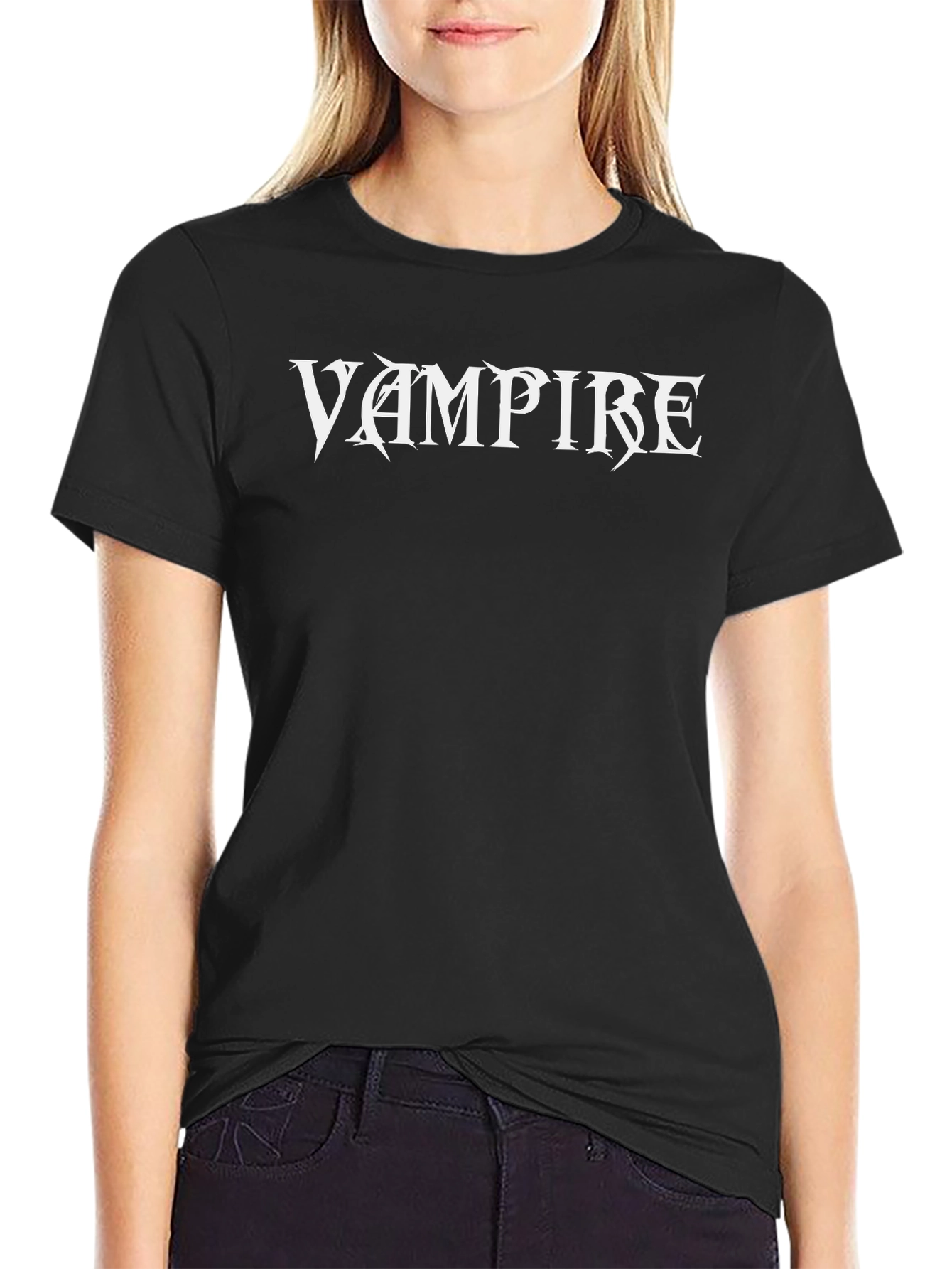Vampire Graphic Tee - Black Cotton T-Shirt