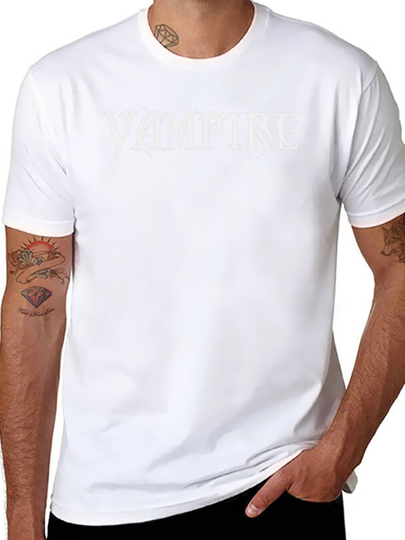 Vampire Graphic Tee - Black Cotton T-Shirt