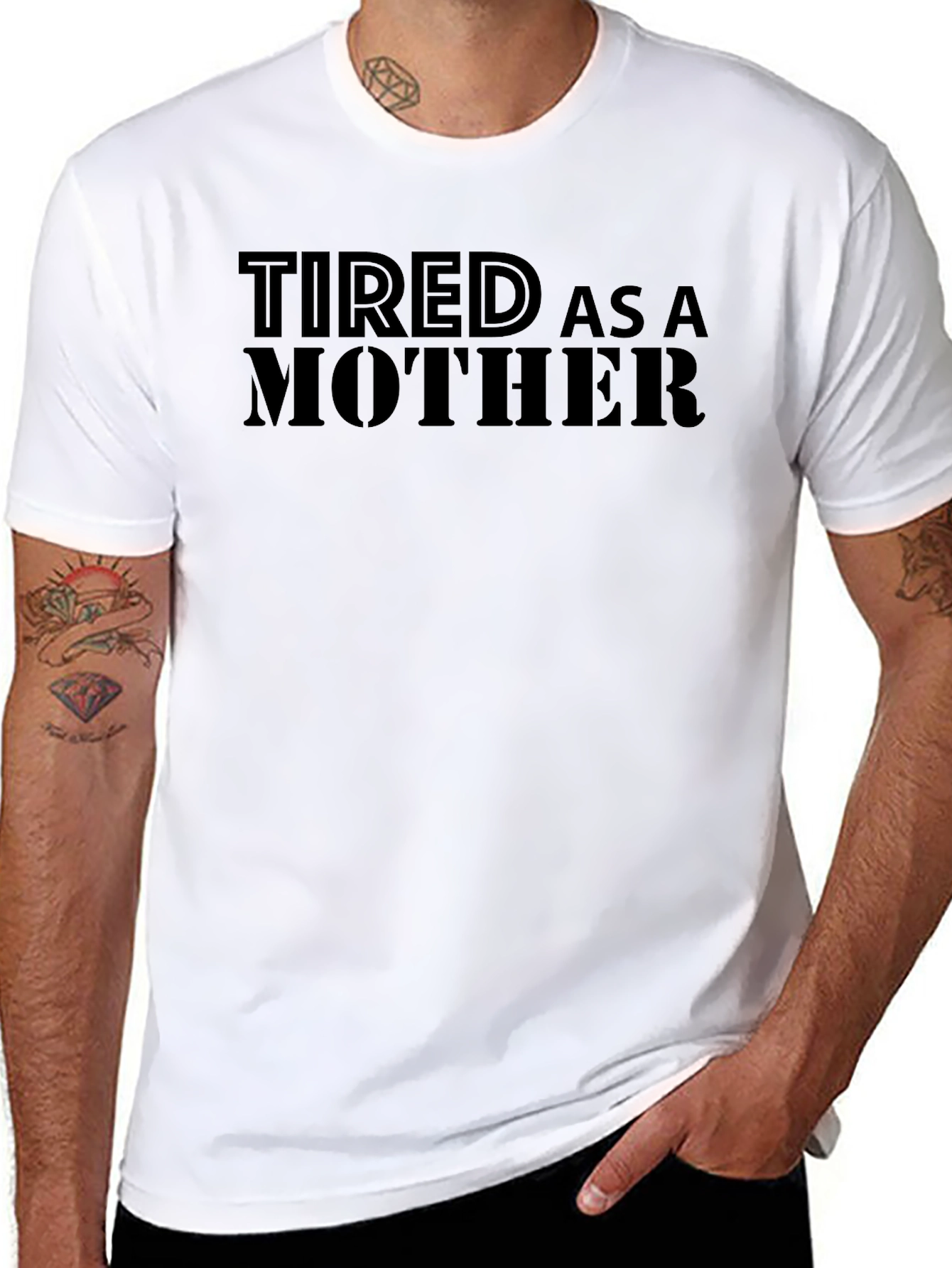 Tired As A Mother Black Graphic Tee Shirt