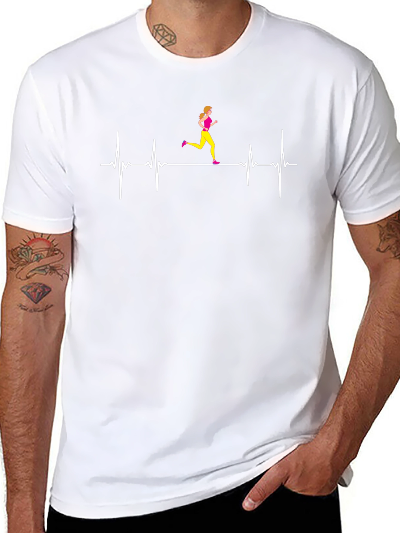 Runner Heartbeat T-Shirt - Black