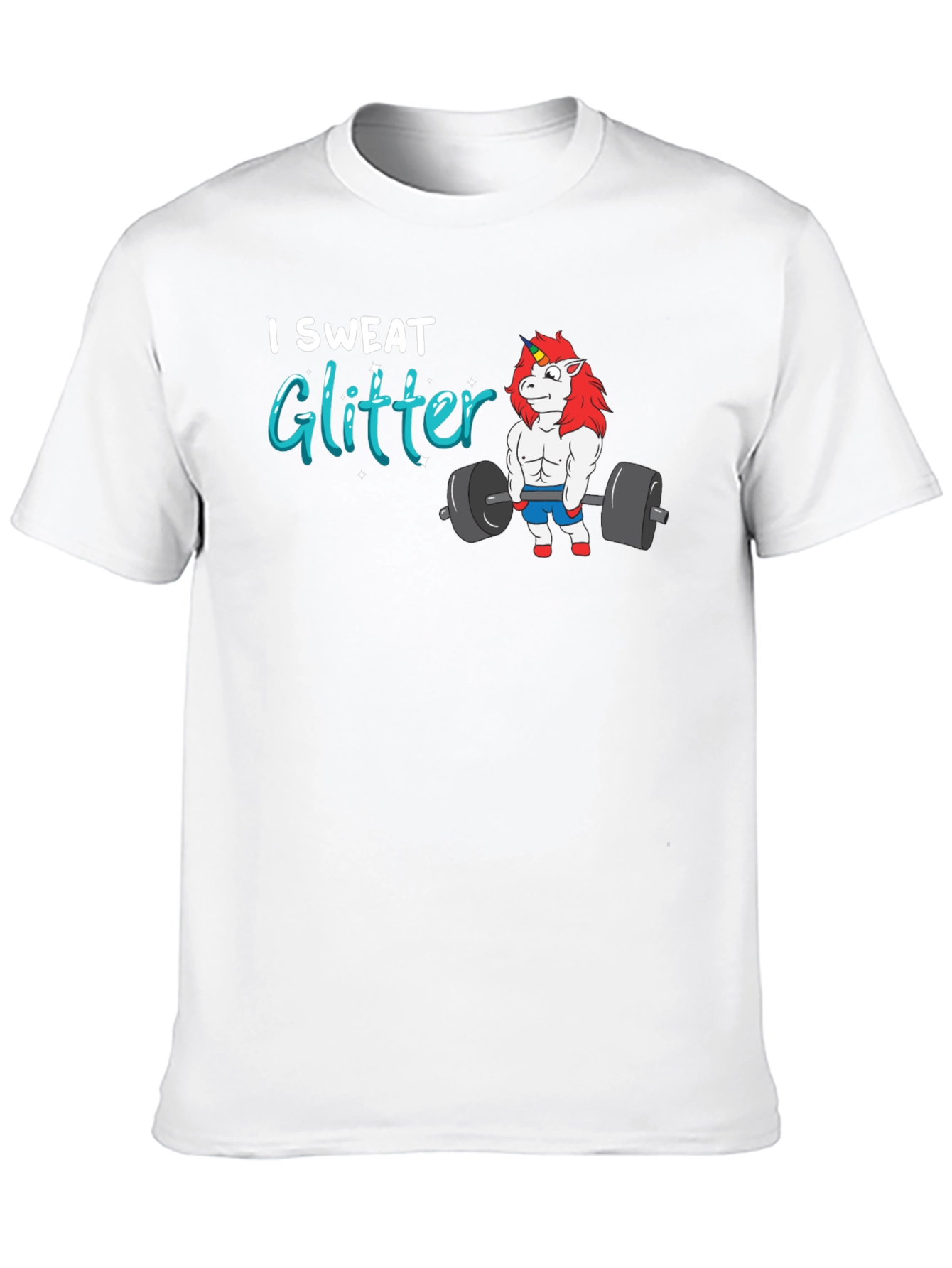 I Sweat Glitter Unicorn Gym T-Shirt