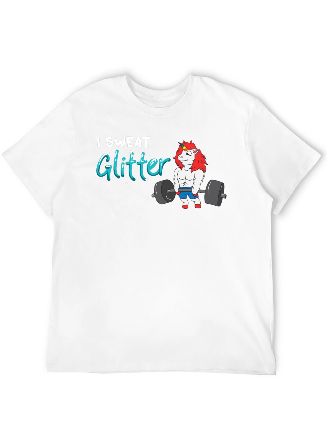 I Sweat Glitter Unicorn Gym T-Shirt