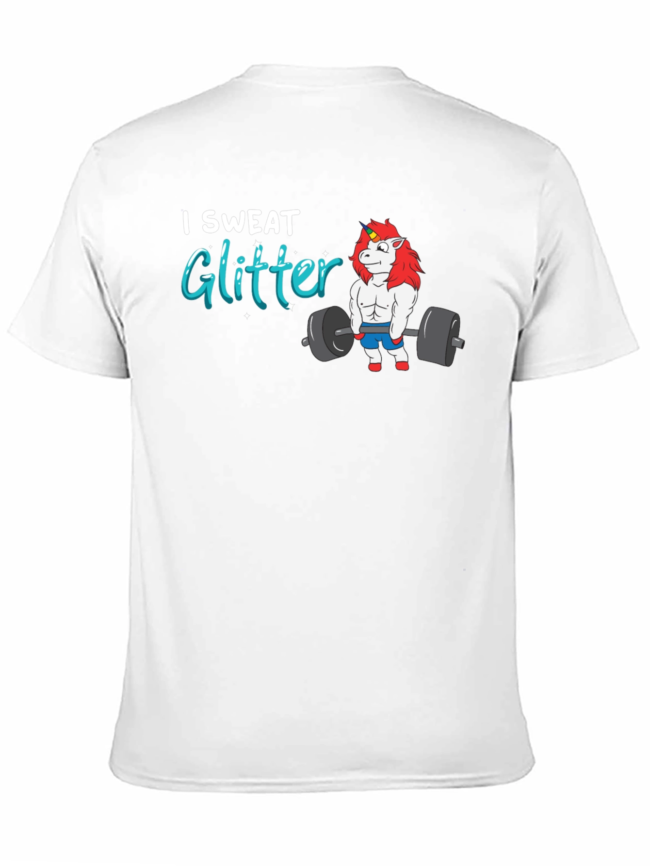 I Sweat Glitter Unicorn Gym T-Shirt