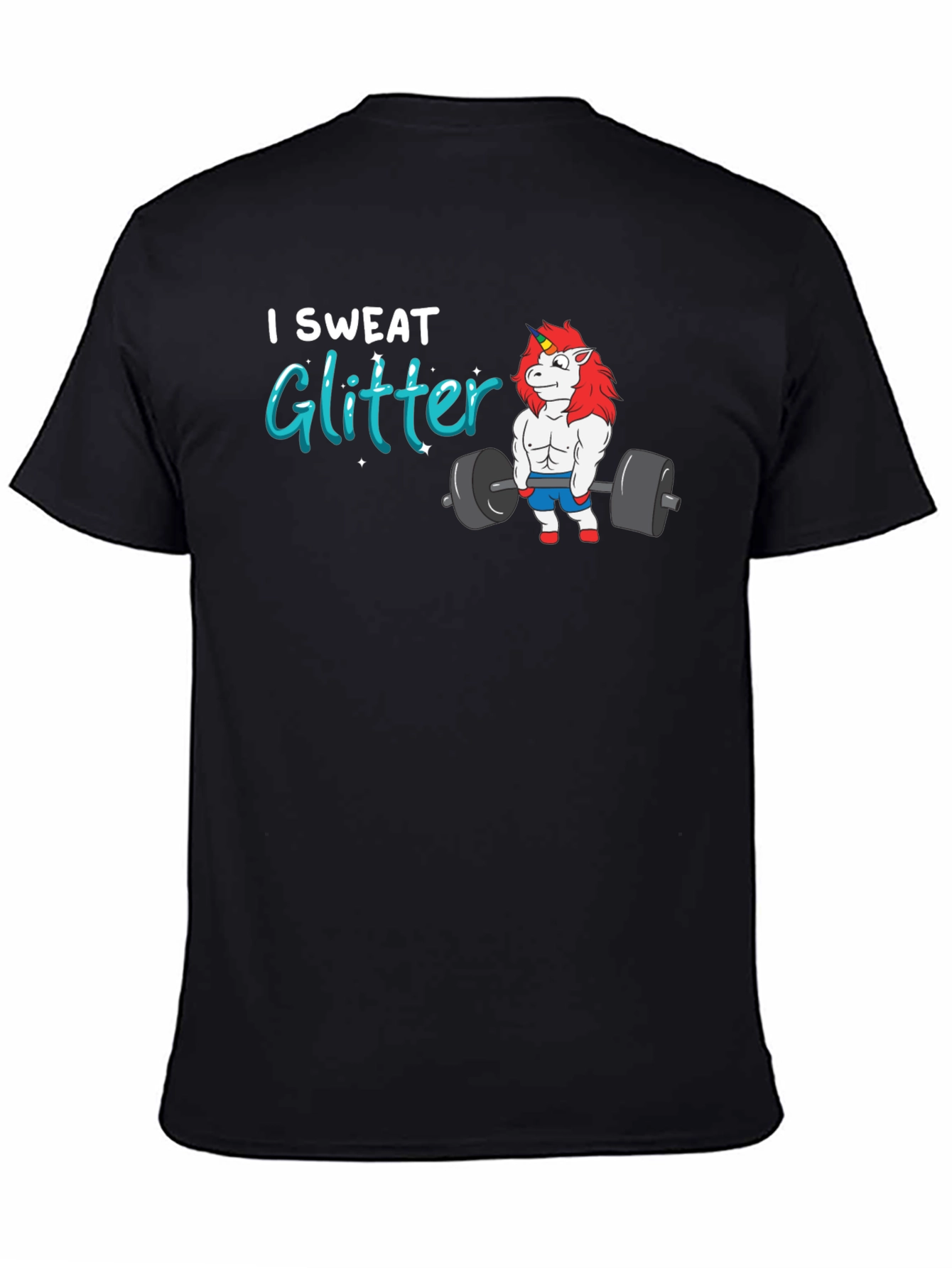 I Sweat Glitter Unicorn Gym T-Shirt
