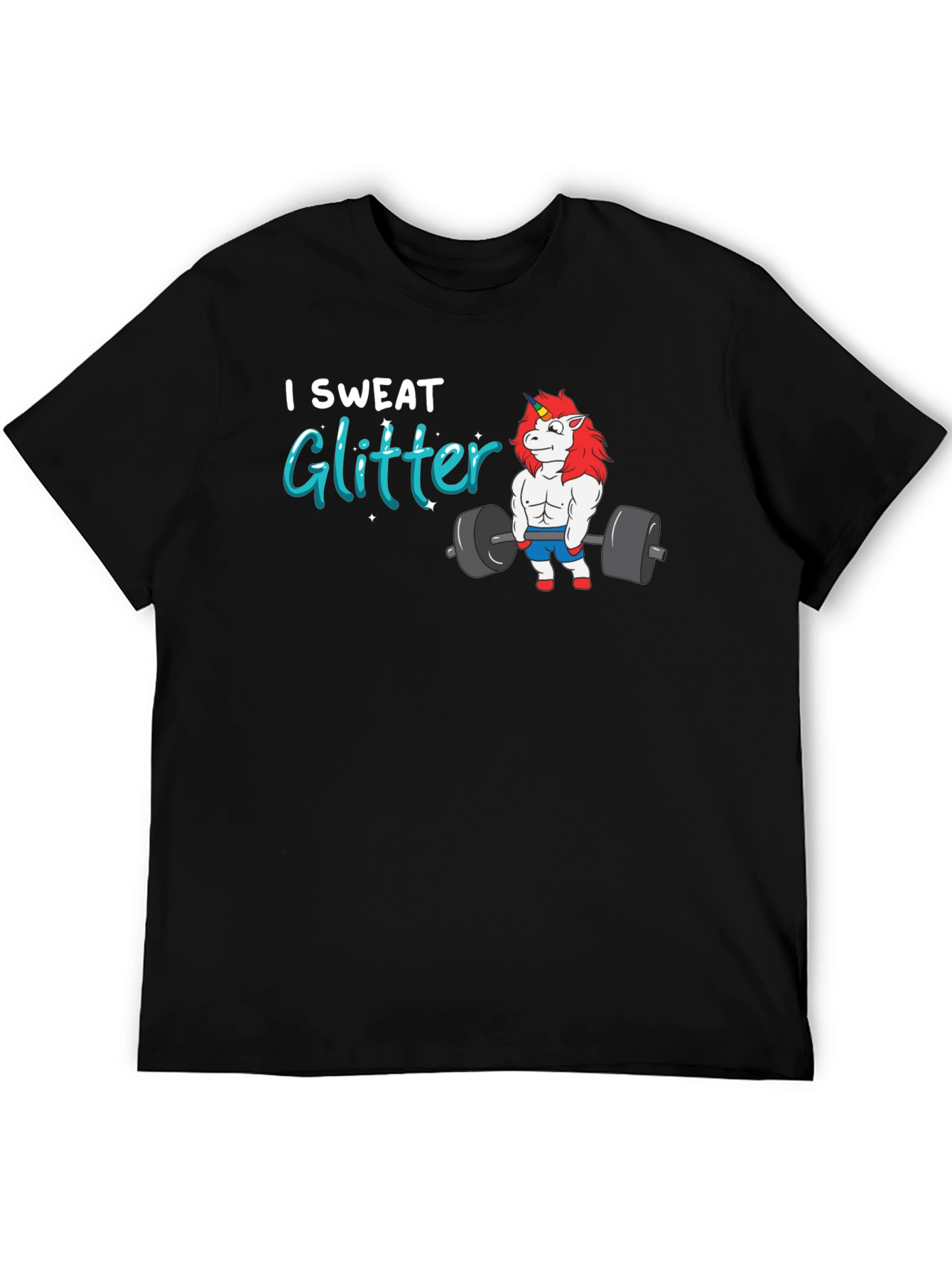 I Sweat Glitter Unicorn Gym T-Shirt