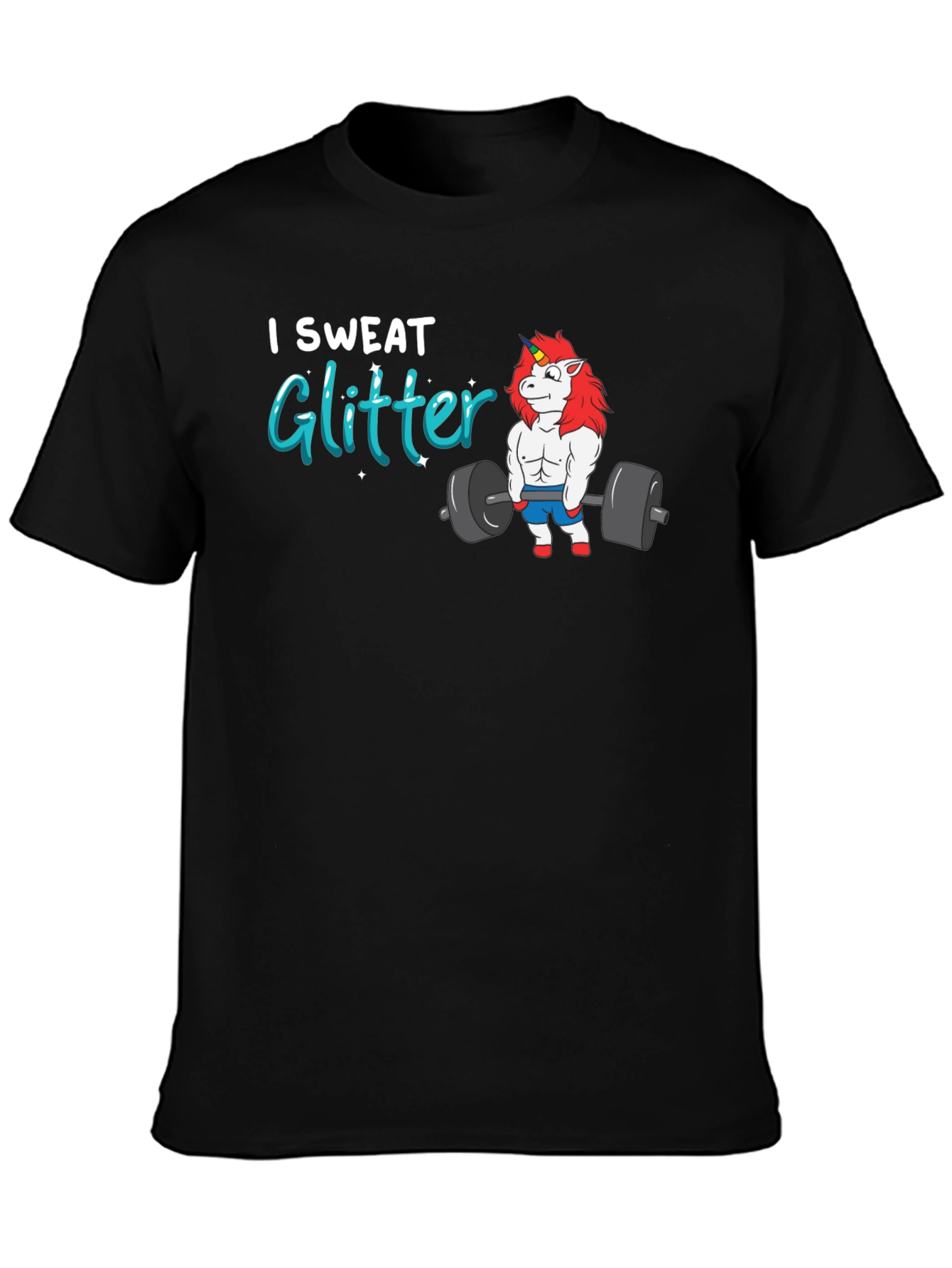 I Sweat Glitter Unicorn Gym T-Shirt