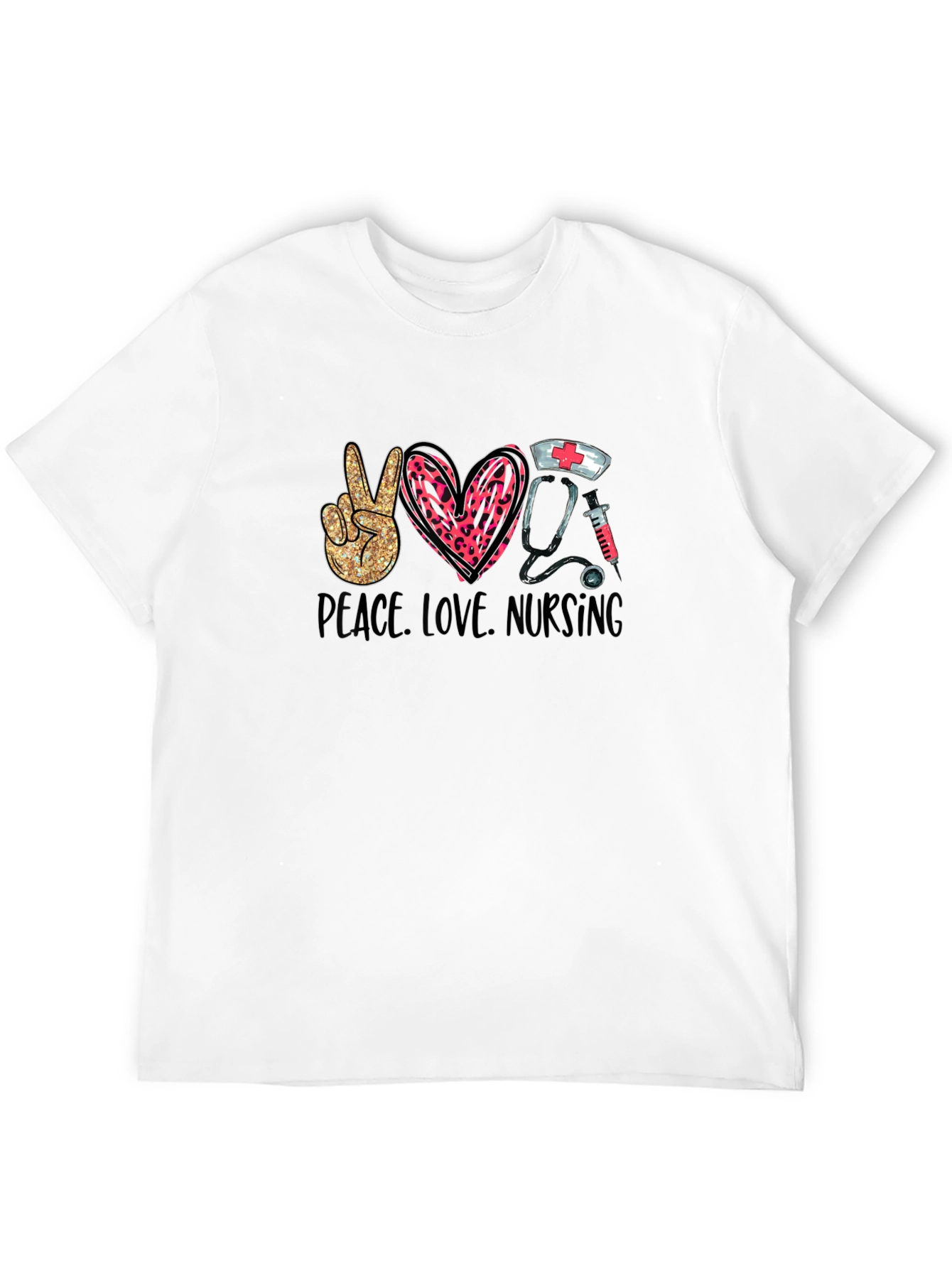 Peace Love Nursing Black T-Shirt