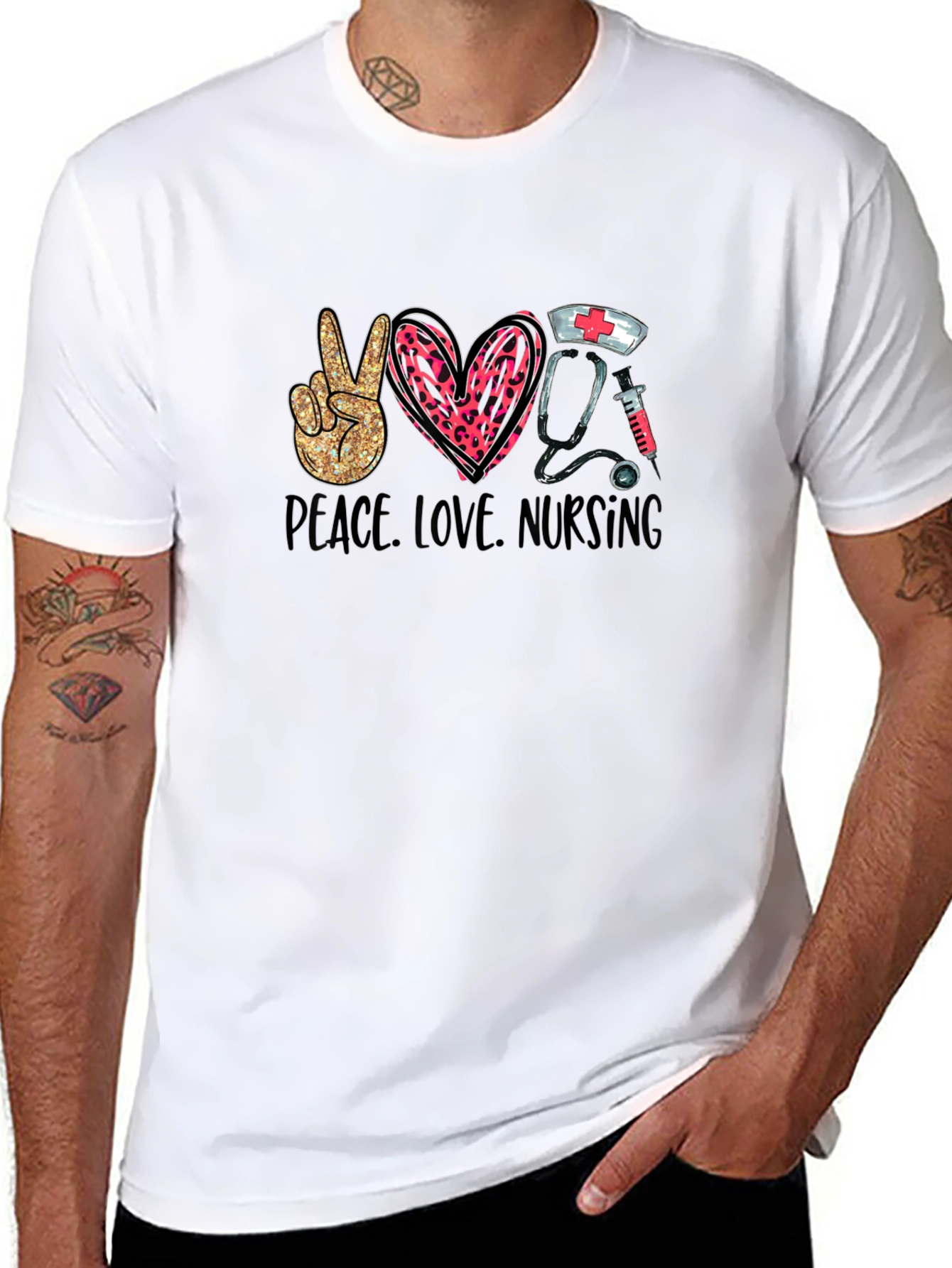 Peace Love Nursing Black T-Shirt