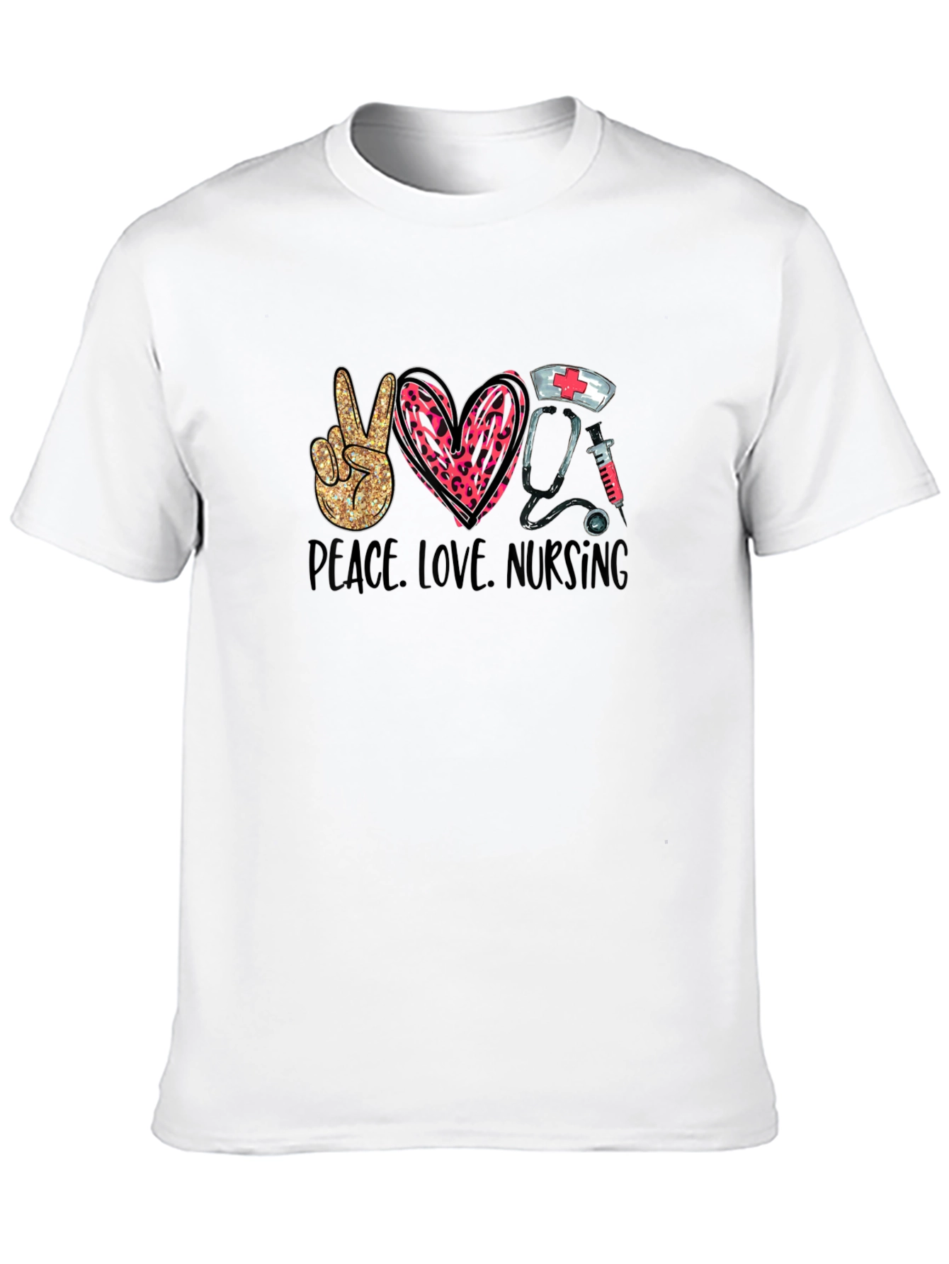 Peace Love Nursing Black T-Shirt