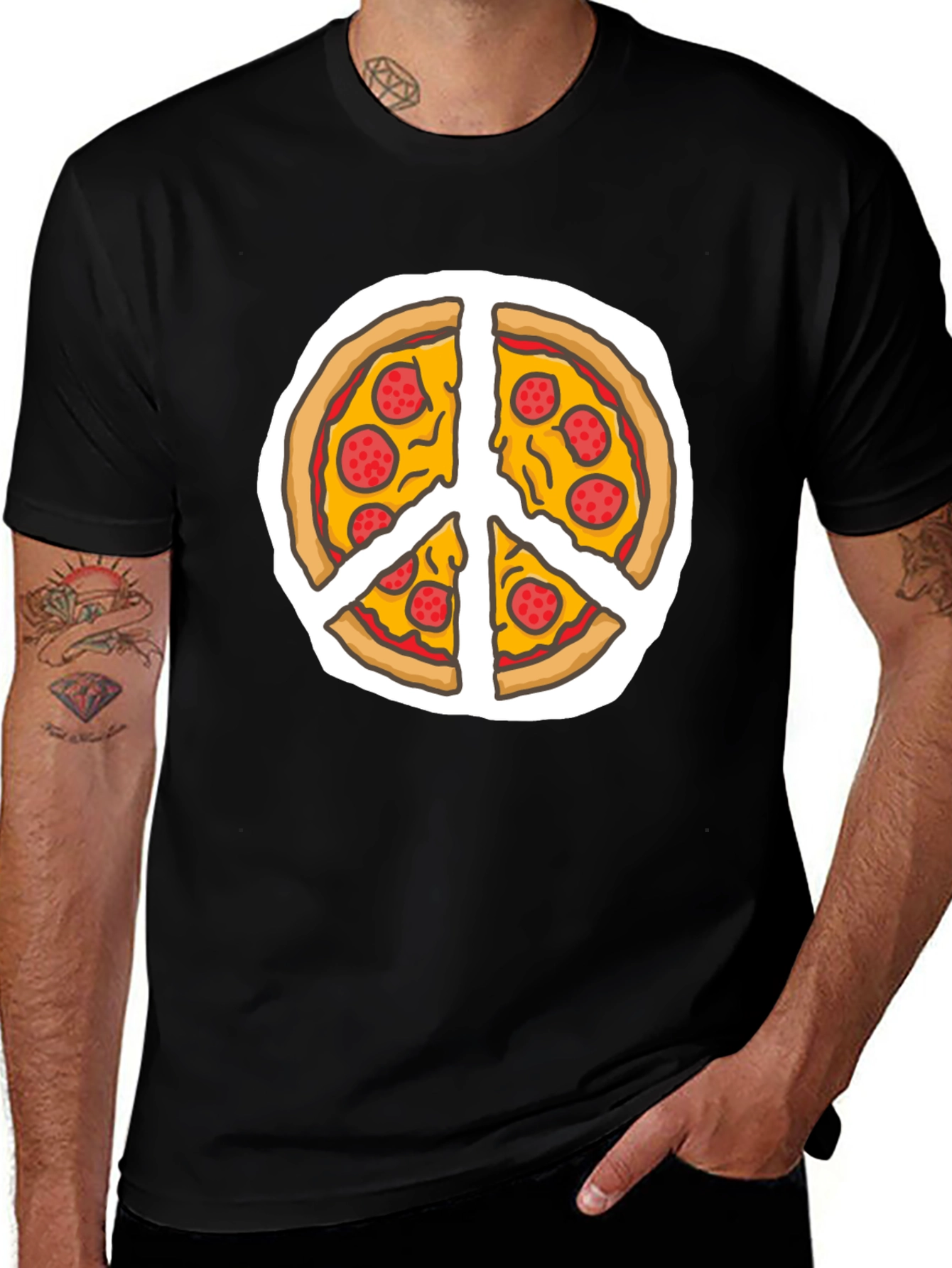 Pizza Peace Sign T-Shirt - Funny Foodie Tee
