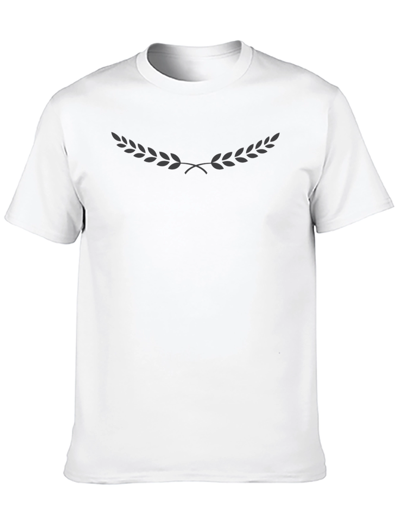 Mens Black Graphic Tee - Laurel Wreath Design