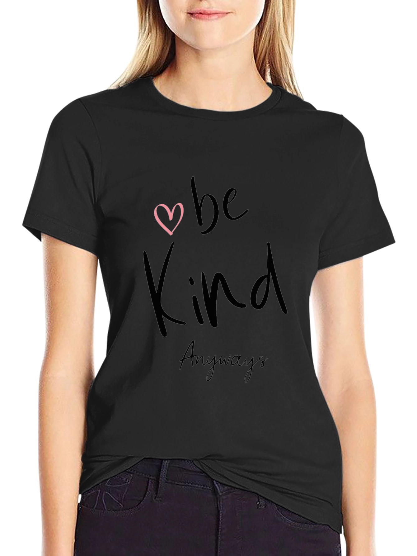 Be Kind Anyways Black Graphic Tee