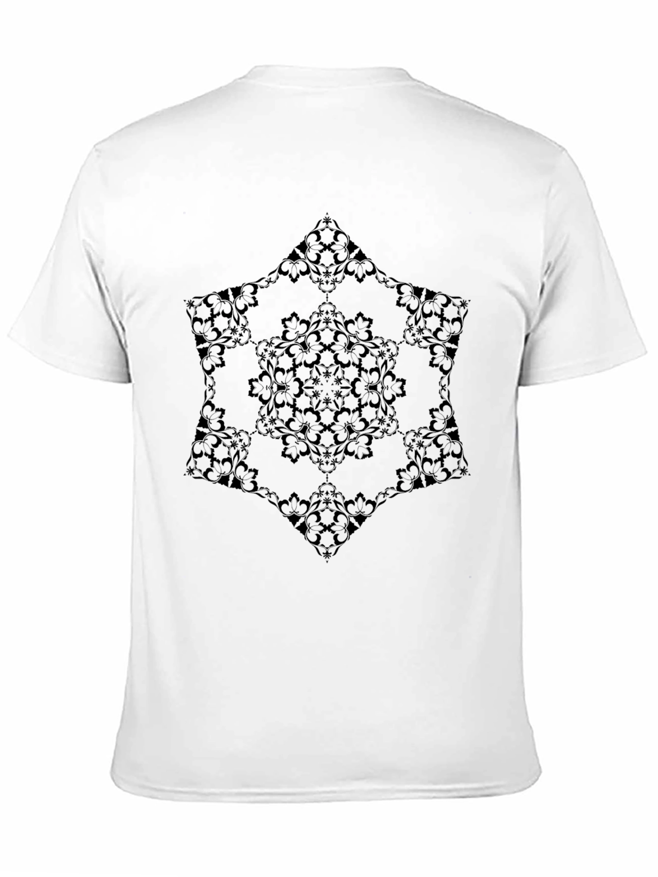 Floral Mandala Black T-Shirt