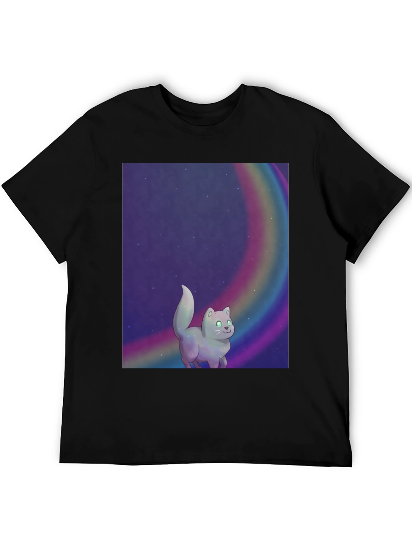 Rainbow Cat T-Shirt - Cosmic Kitten Tee